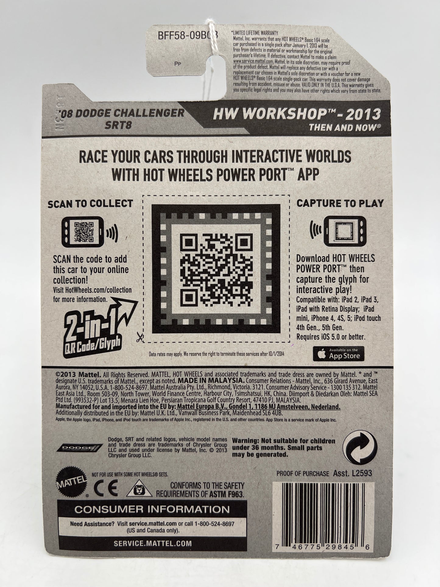 2013 Hot Wheels Kmart Exclusive #227 08 Dodge Challenger SRT8 Black 238C