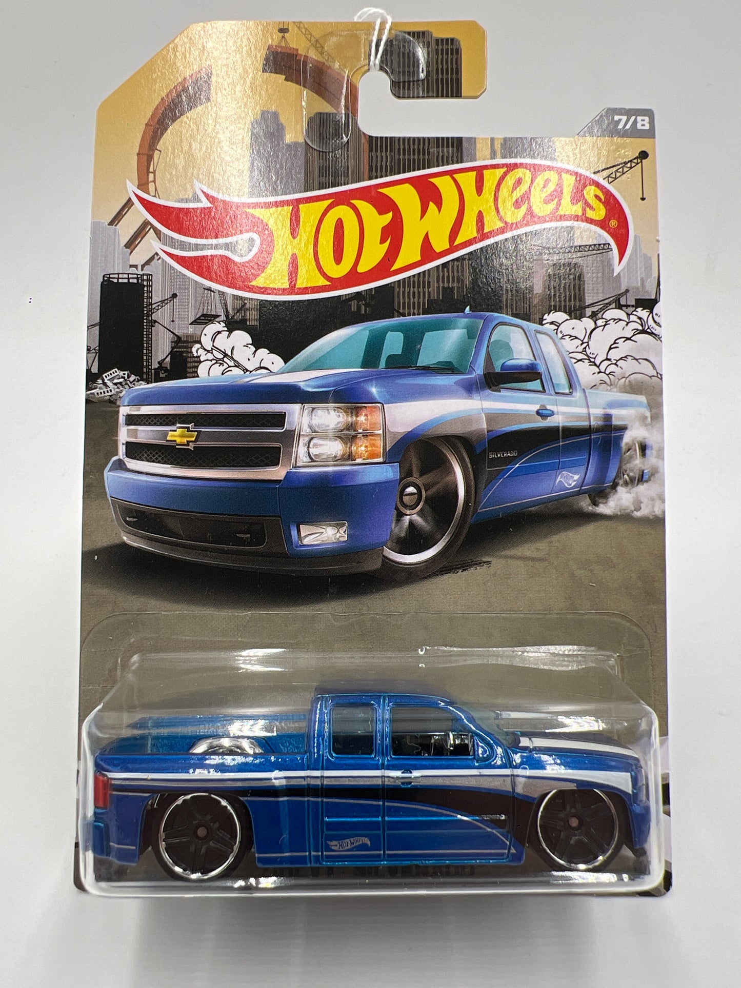 2016 Hot Wheels Walmart Exclusive Rad Trucks #7 Chevy Silverado Blue 161J