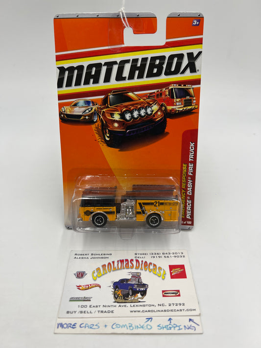 Matchbox Emergency Response #56 Pierce Dash Fire Truck Yellow/Black 216J