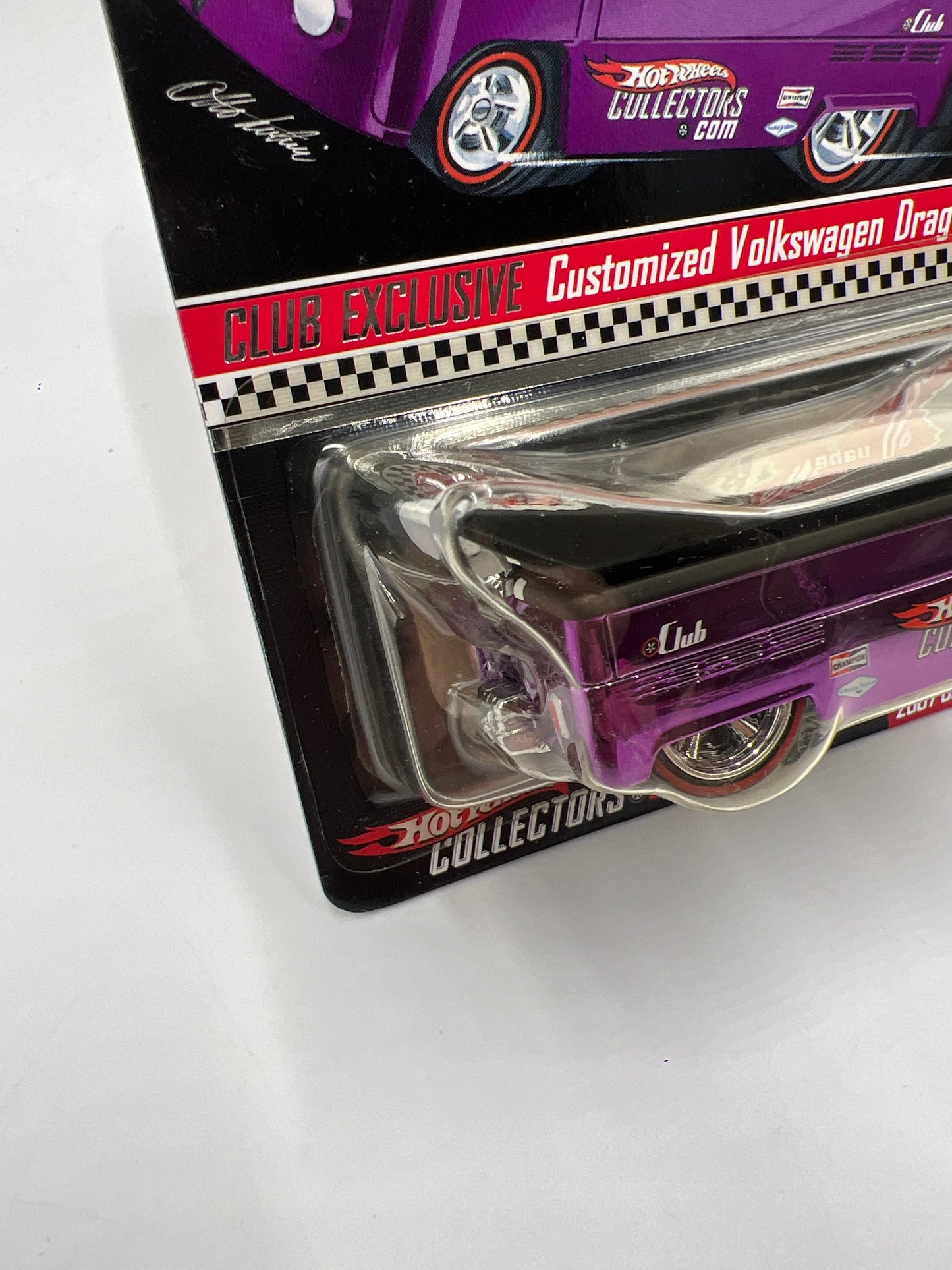 2007 Hot Wheels RLC Club Car Customized Volkswagen Drag Truck Purple 6118/7000 W/Protector & Pin