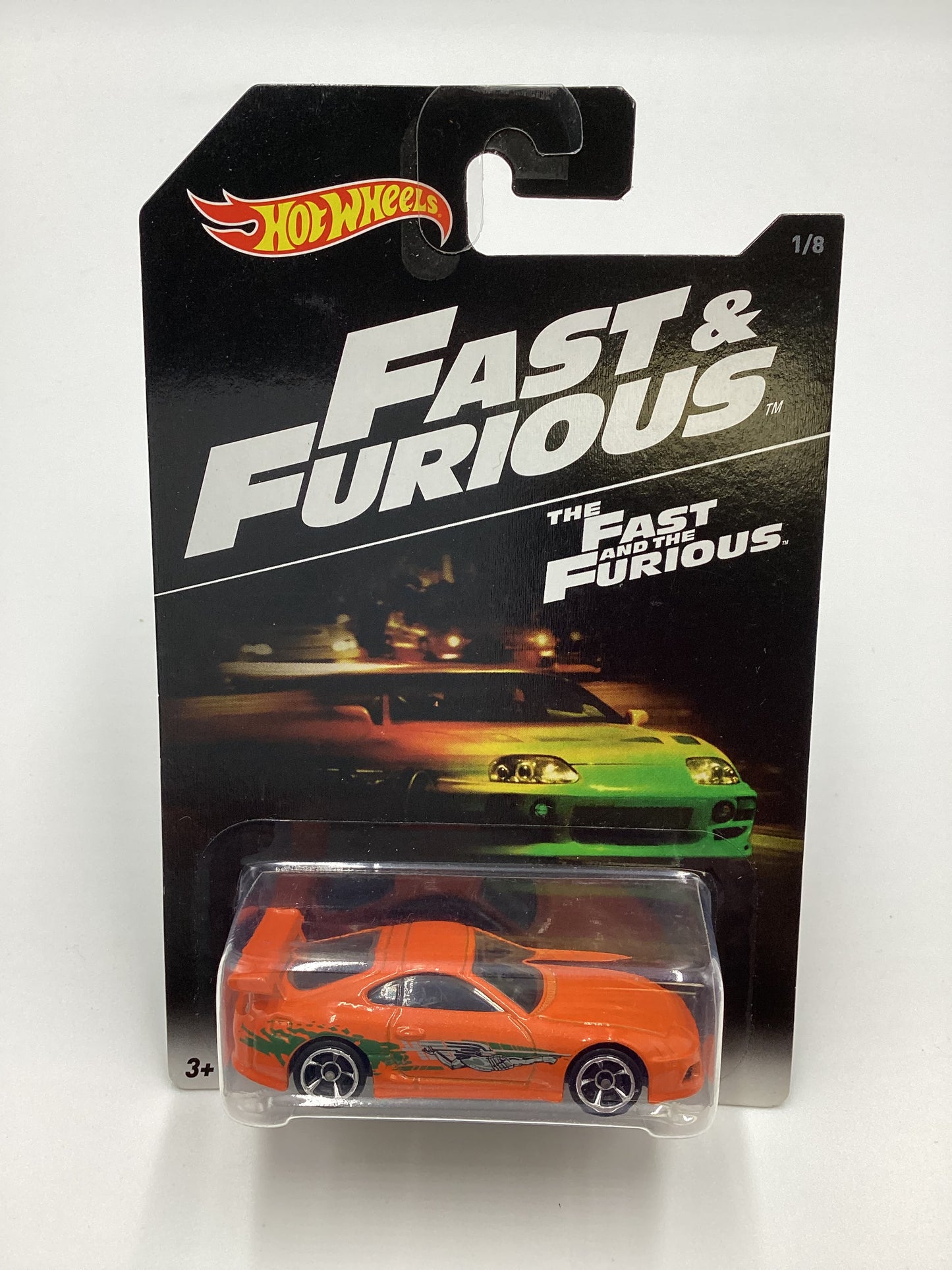 2017 Hot Wheels The Fast & Furious #1 94 Toyota Supra Orange with protector