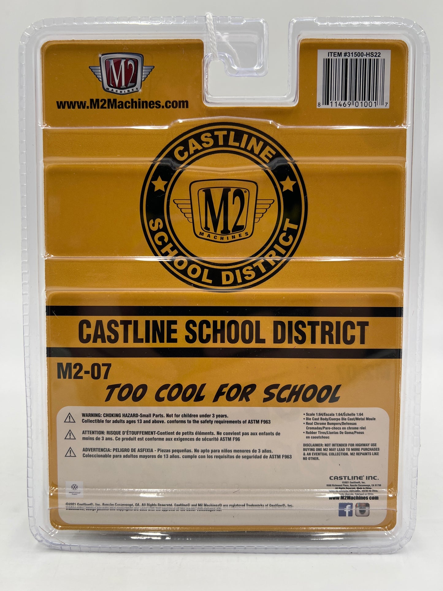 M2 Machines CHASE Castline School District 1960 VW Delivery Van Yellow Bus HS22