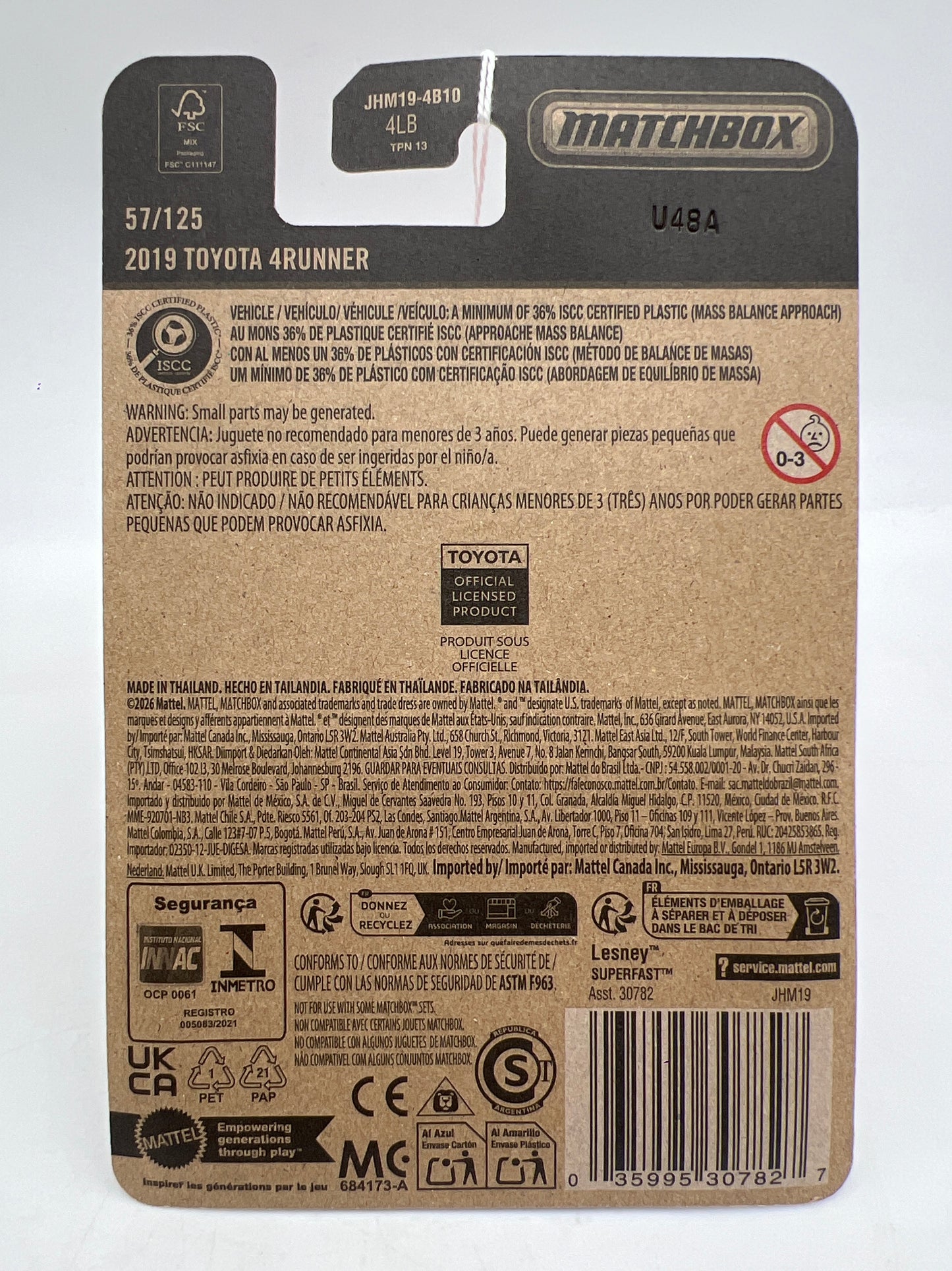 2026 Matchbox #57 2019 Toyota 4Runner Silver 212D