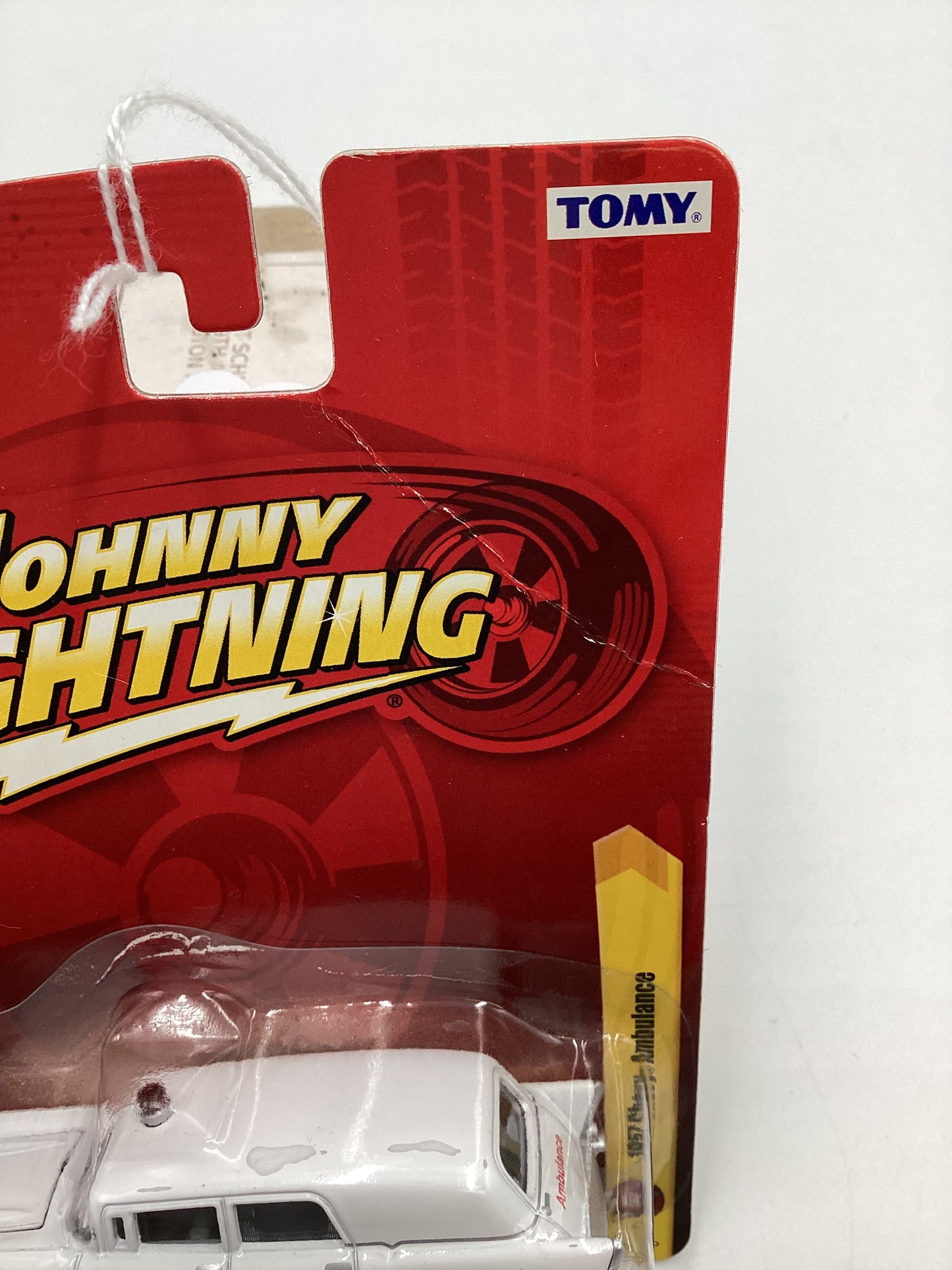 Johnny lightning Tomy #19 Chevy 1950 Chevy Ambulance White Bad Card 227H