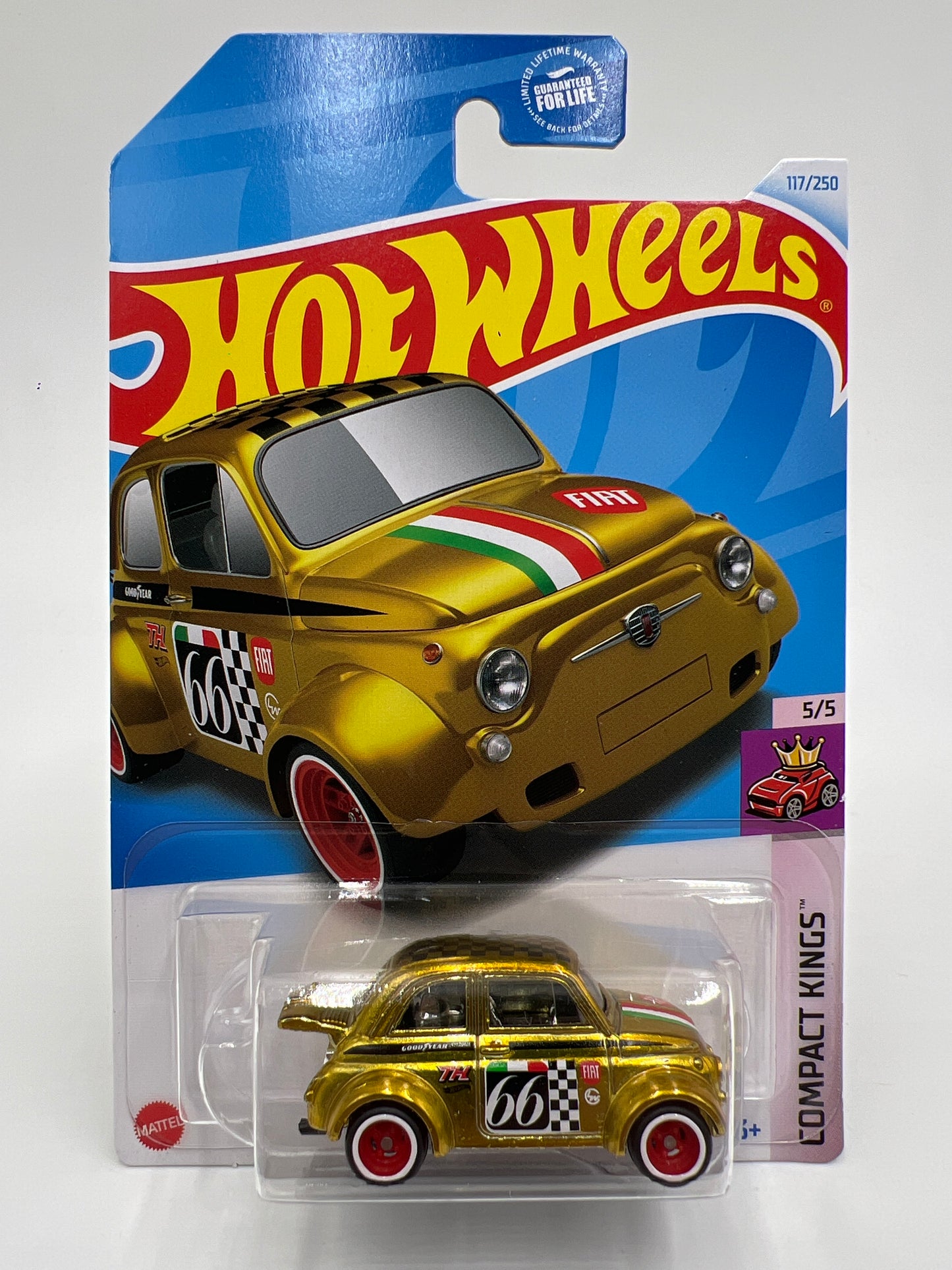 2024 Hot Wheels Super Treasure Hunt #117 60s Fiat 500D Modificado Gold W/Protector