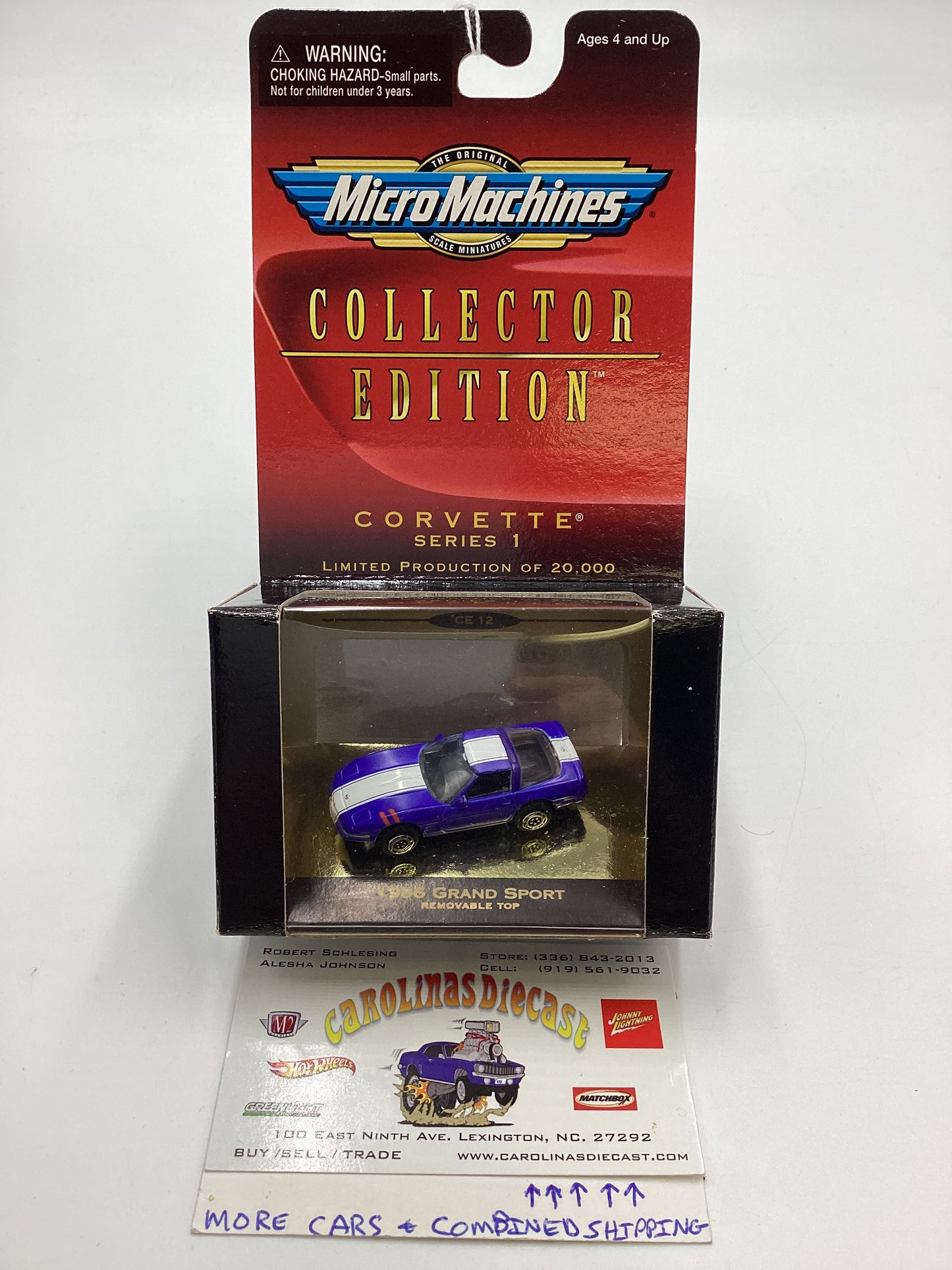 Micro Machines Collectors Edition Corvette Series 1 1996 Grand Sport Blue 1/20000 74E