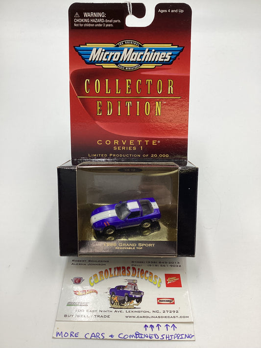 Micro Machines Collectors Edition Corvette Series 1 1996 Grand Sport Blue 1/20000 74E