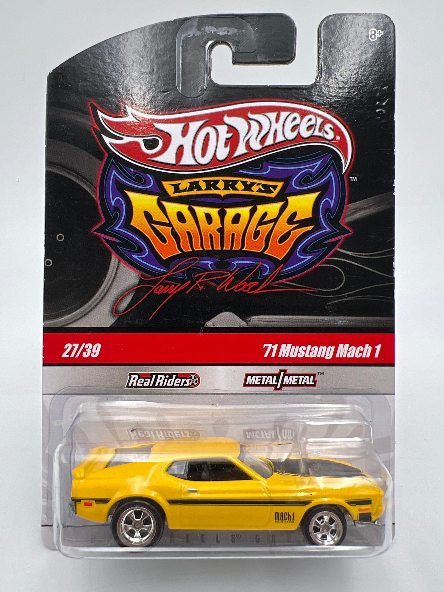 Hot Wheels Premium Larrys Garage #27 71 Mustang Mach 1 Yellow W/Protector