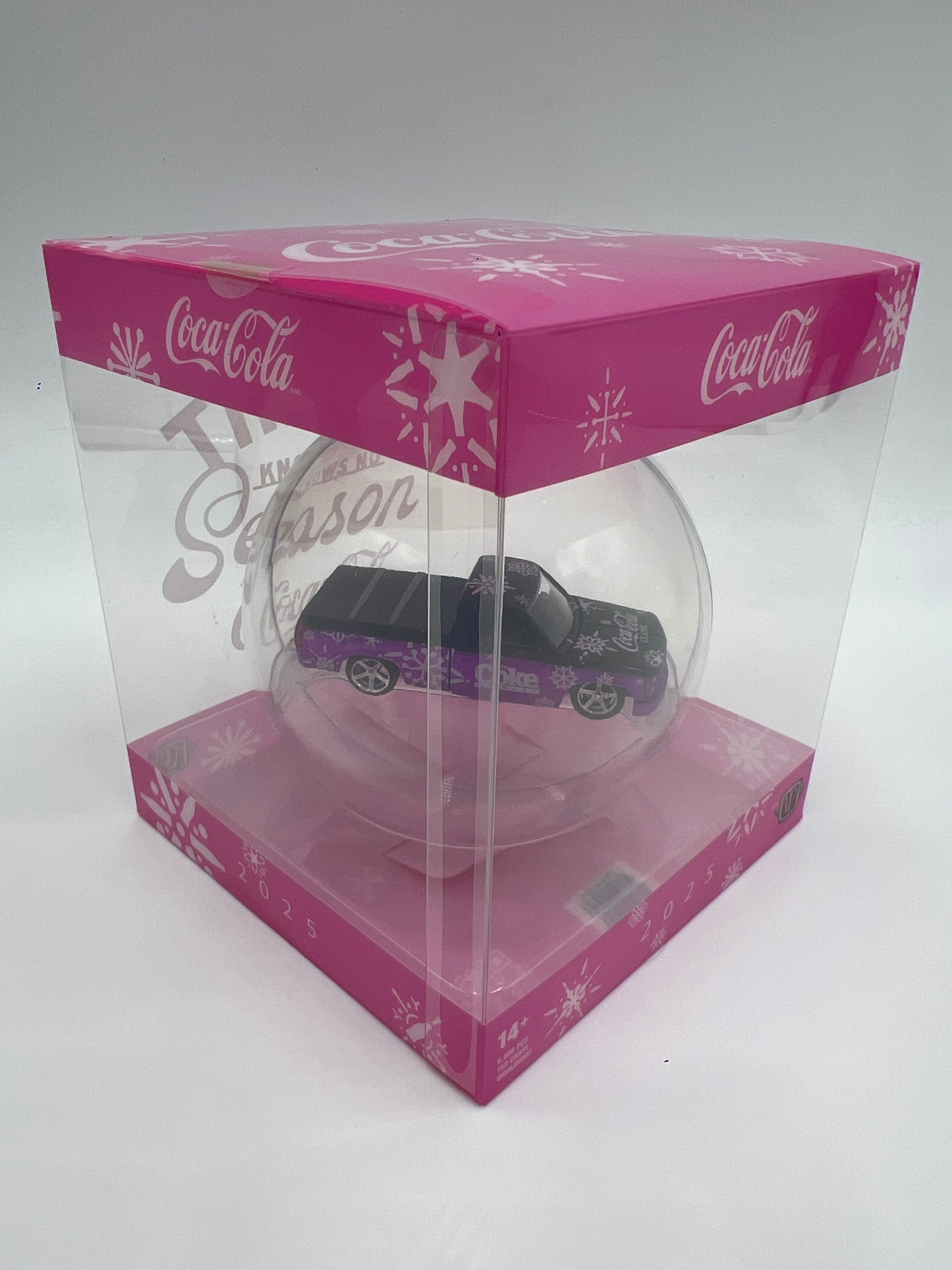 2025 M2 Machines Coca Cola Holiday Christmas Ornaments 1990 Chevrolet C1500 Silverado OBS Purple/Black