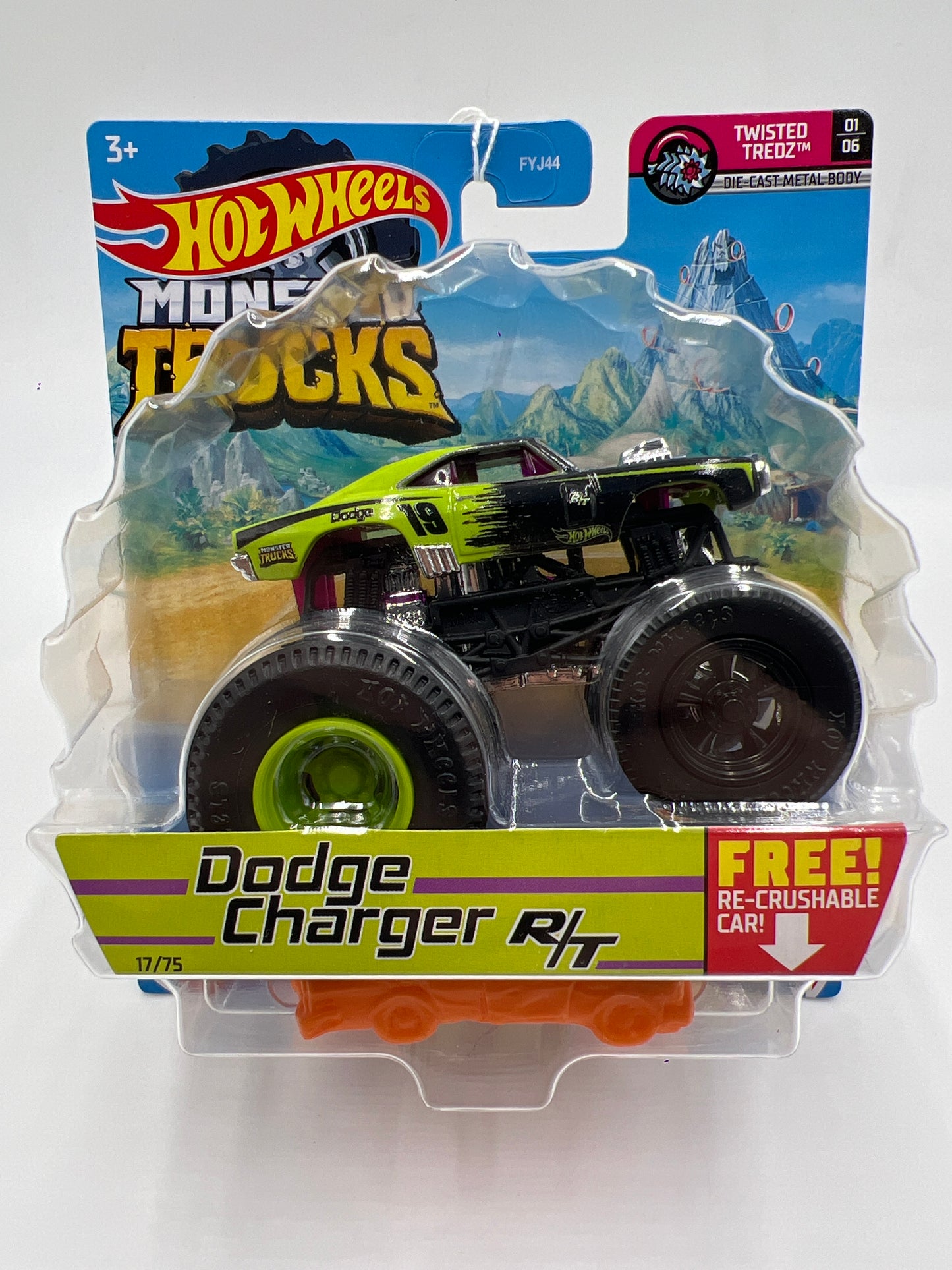 Hot Wheels Monster Trucks Twisted Tredz #17 Dodge Charger R/T 131D
