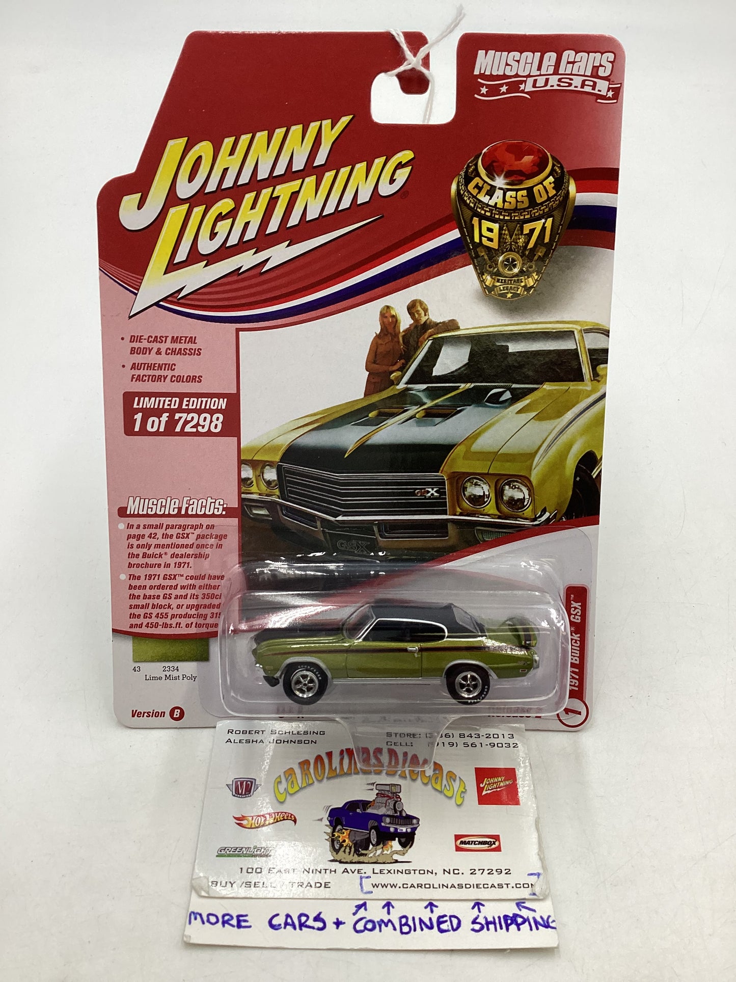 Johnny Lightning Muscle Cars USA 1971 Buick GSX Green 229B