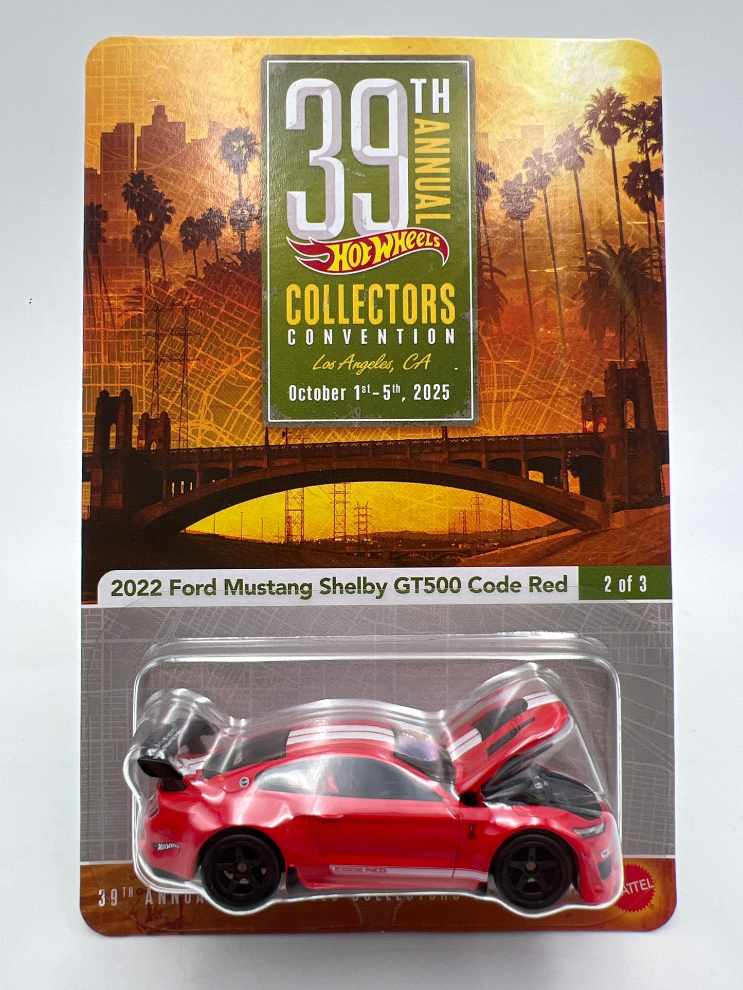 2025 Hot Wheels 39th Collectors Convention 2022 Ford Mustang Shelby GT500 Code Red W/Protector 2