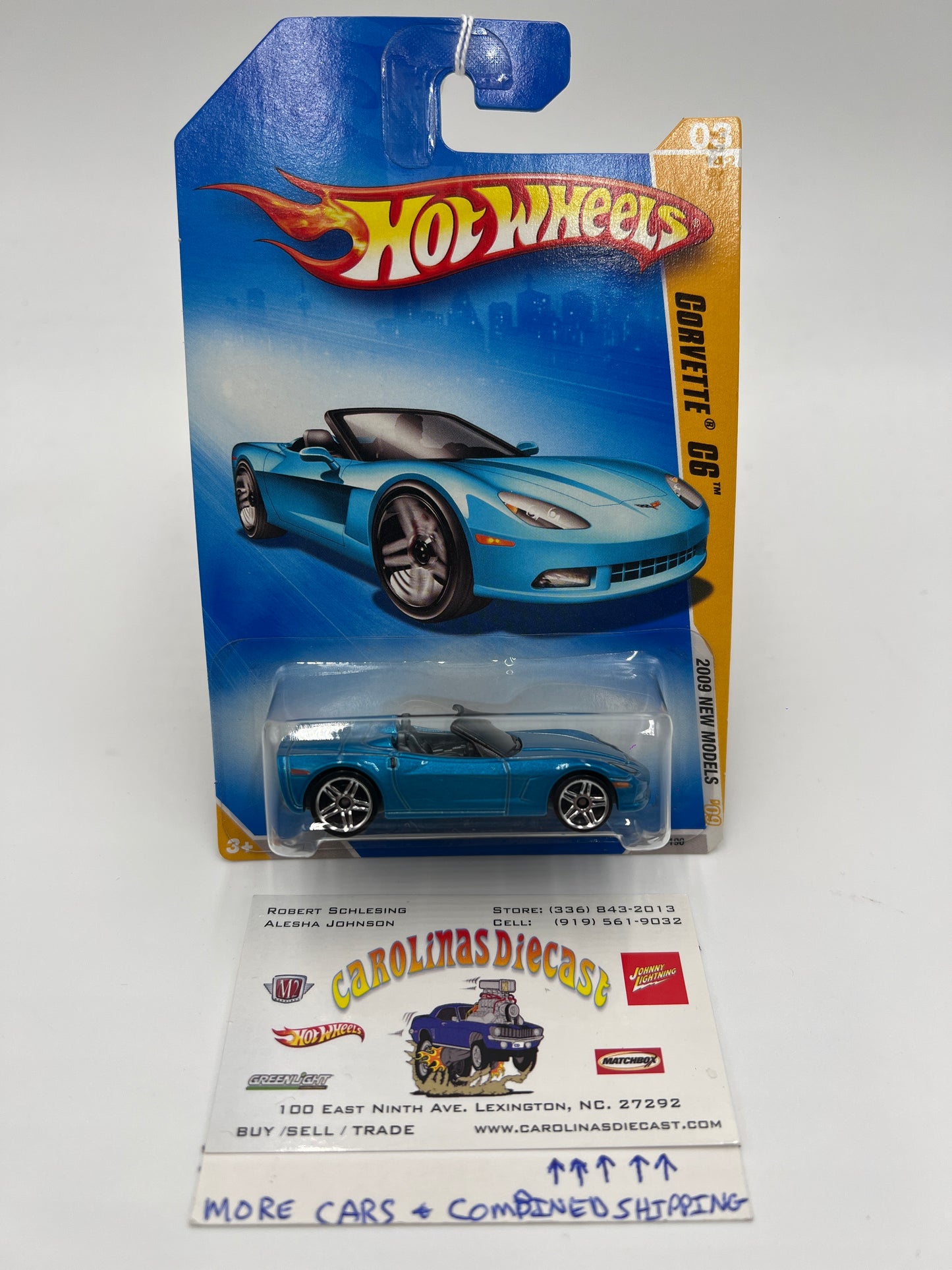 2009 Hot Wheels New Models #3 Corvette C6 Blue 13A