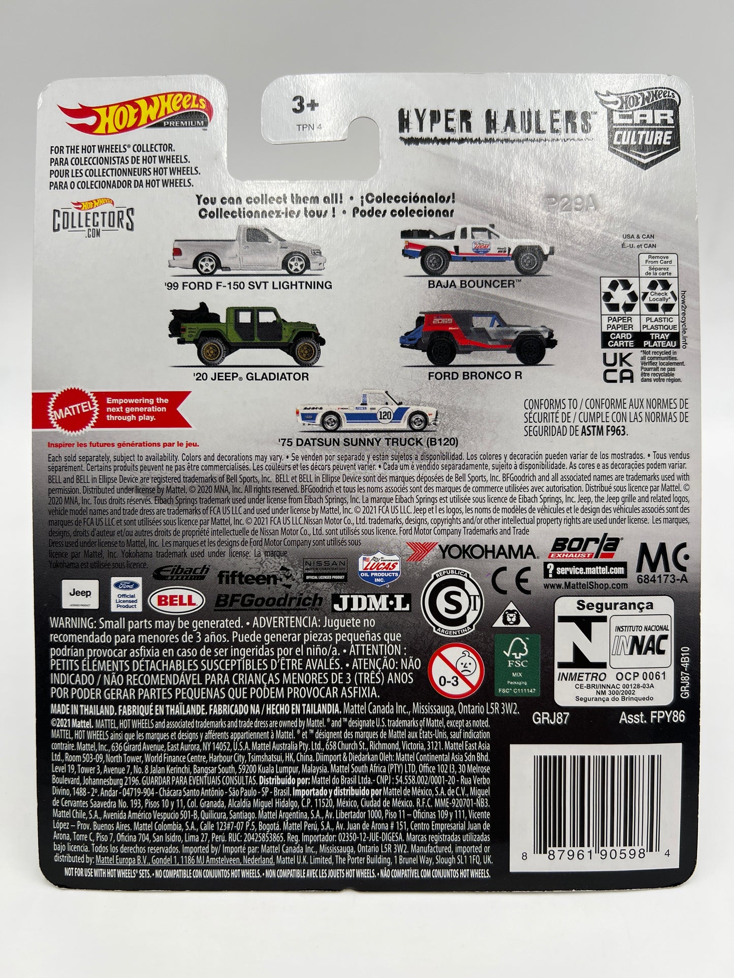 Hot Wheels Premium Hyper Haulers #5 75 Datsun Sunny Truck B120 White    242A