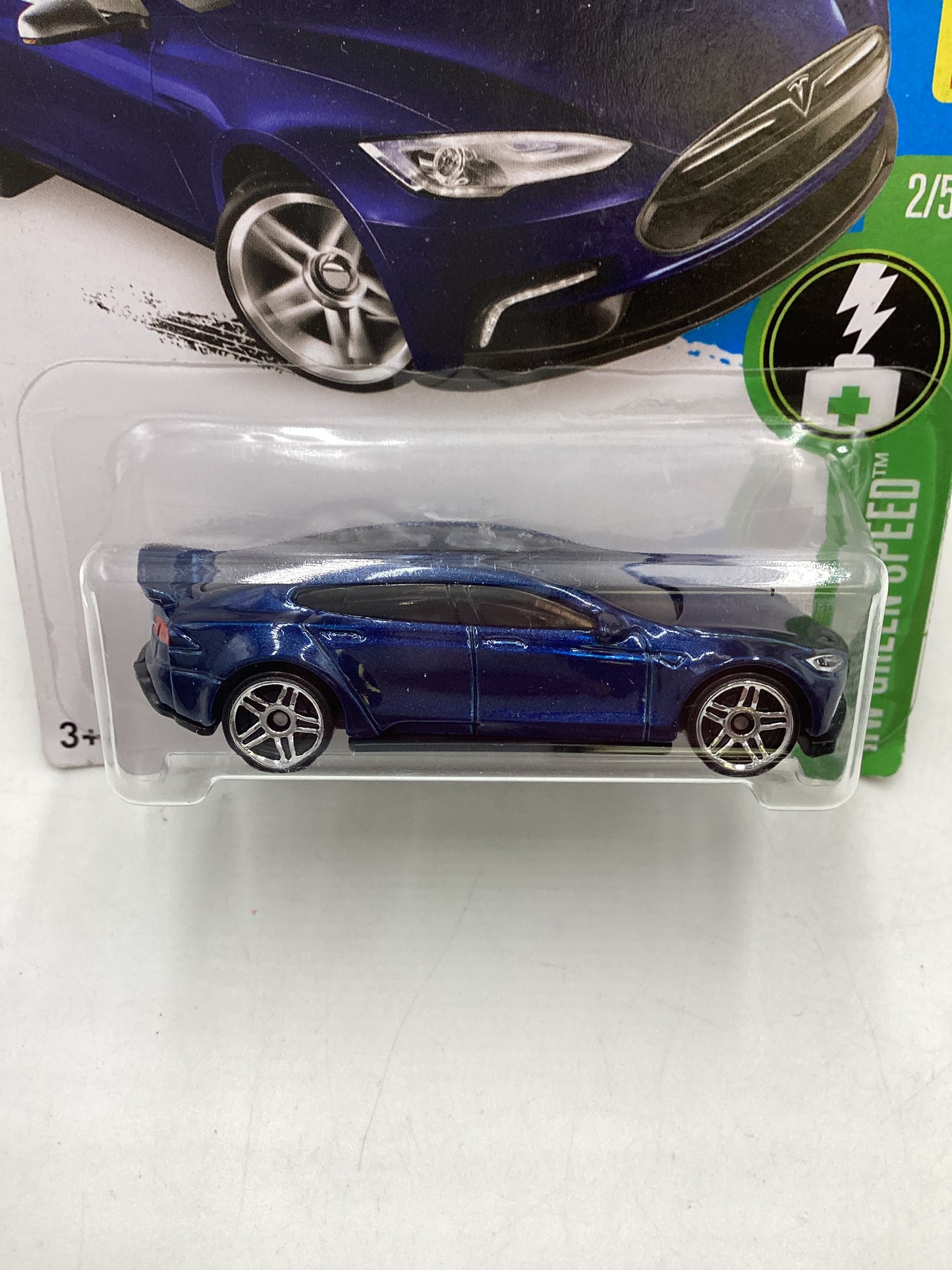 2016 Hot wheels HW Green Speed #242 Tesla Model S (Roof Rub) 50B