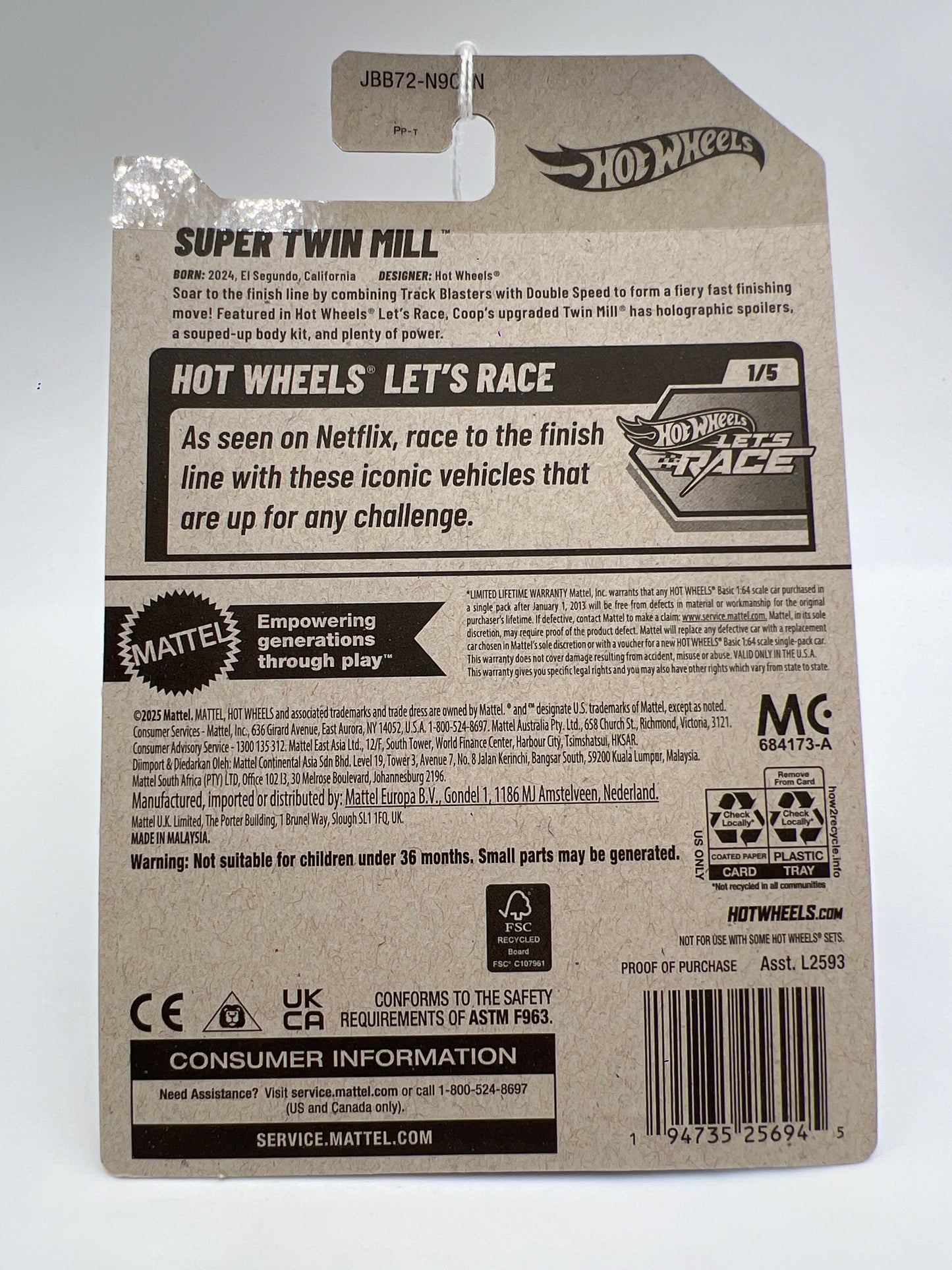 2025 Hot Wheels N Case Lets Race #19 Super Twin Mill Green