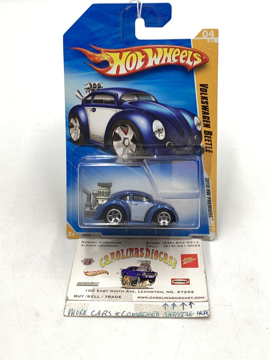 2010 Hot Wheels #4 Volkswagen beetle blue 92G