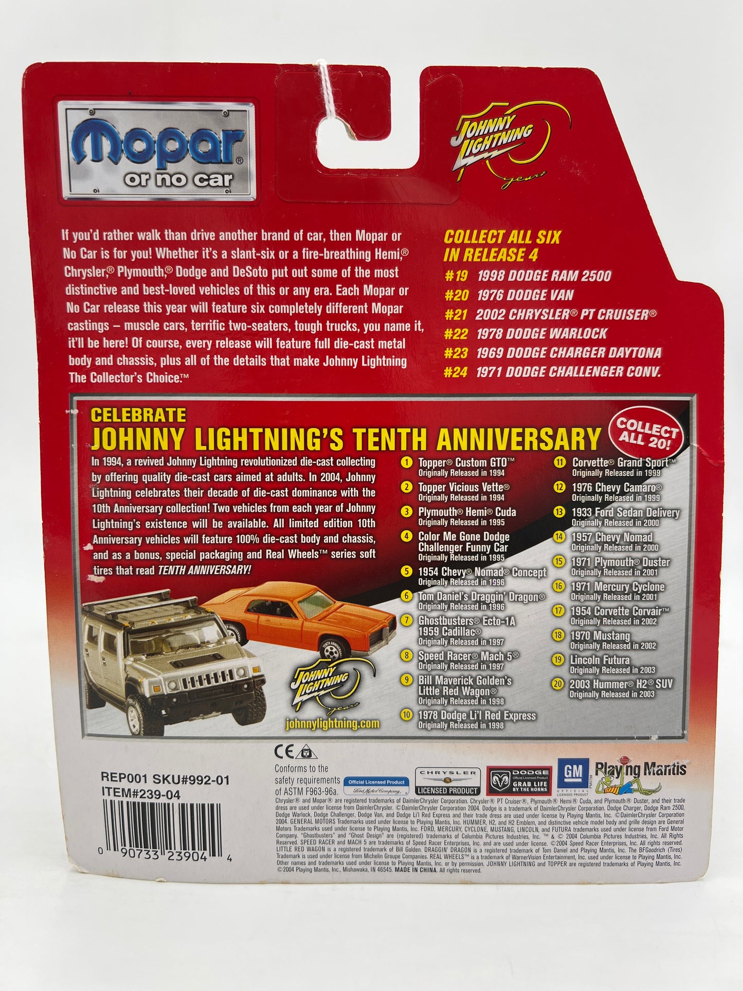 Johnny Lightning Mopar Or No Car #22 1978 Dodge Warlock Red 228B