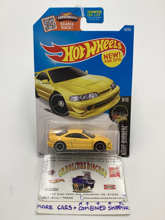 Hot Wheels 2016 #89 Custom 01 Acura Integra GSR Yellow 81E