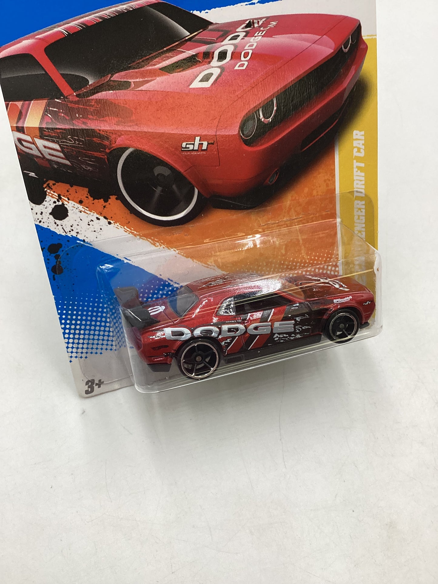 2011 Hot Wheels #6 Dodge Challenger Drift Car Red 51G