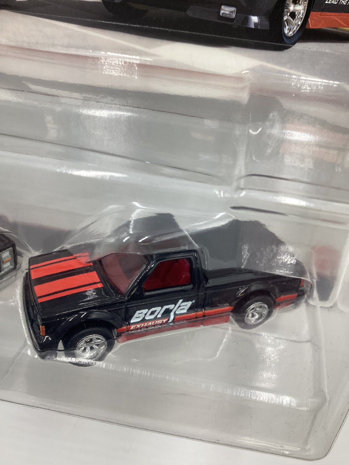 Hot Wheels Premium Target 2 Pack Borla 83 Chevy Silverado 91 GMC Syclone W/Protector