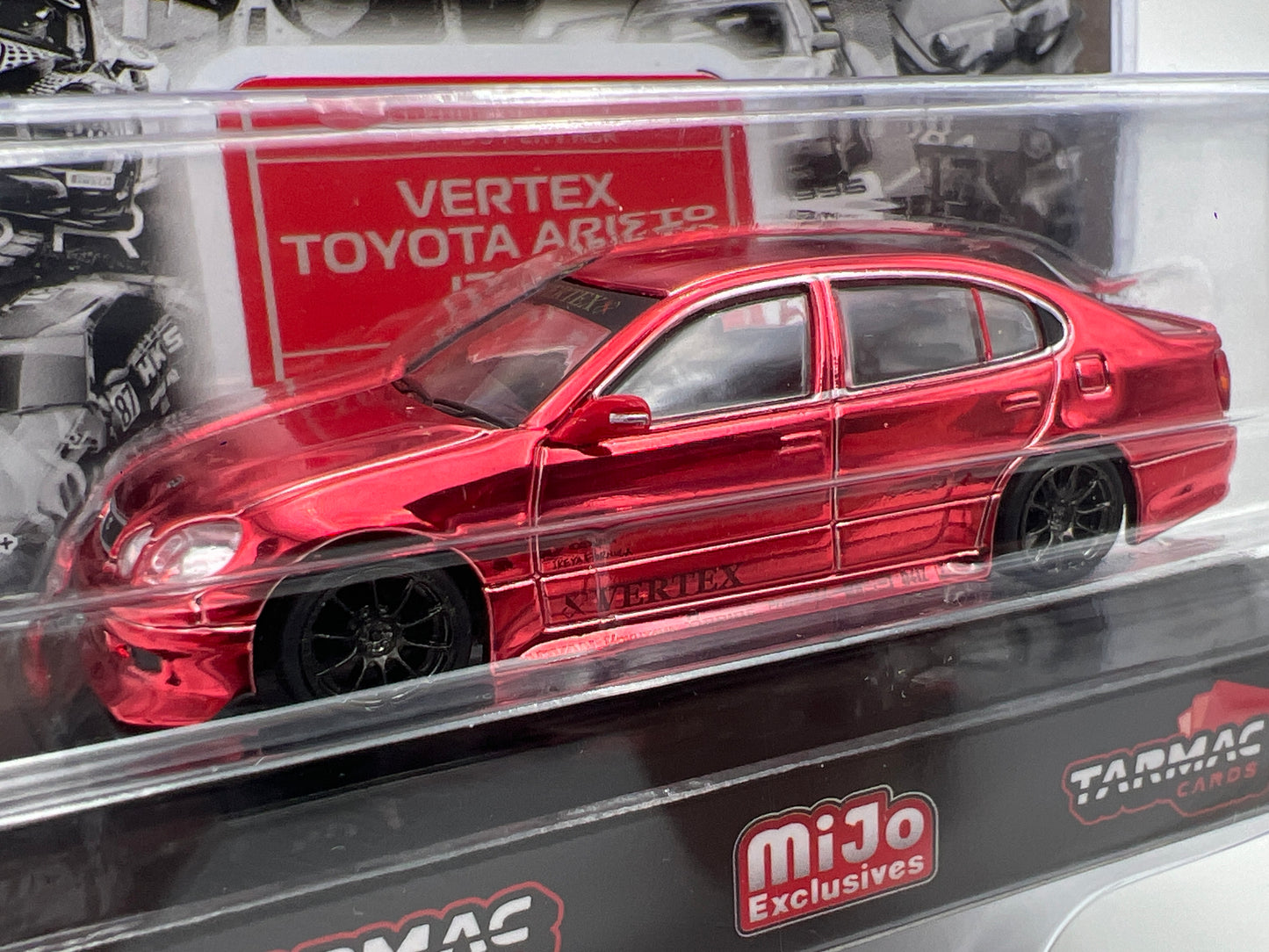 Tarmac Works Mijo Exclusives #81 CHASE VERTEX Toyota Aristo JZS161 W/Trading Cards