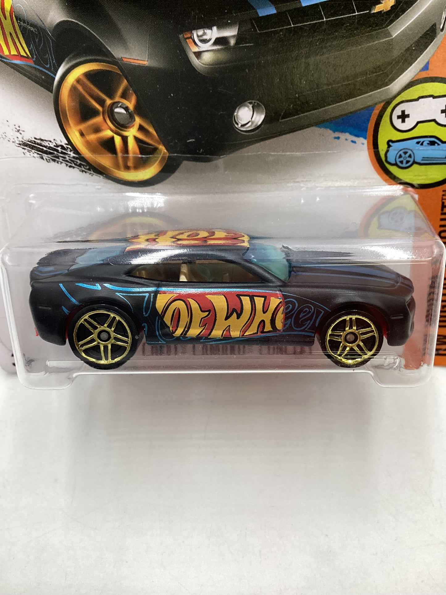 2016 Hot wheels Target Exclusive #23 Chevy Camaro Concept Black Snowflake Card 234A