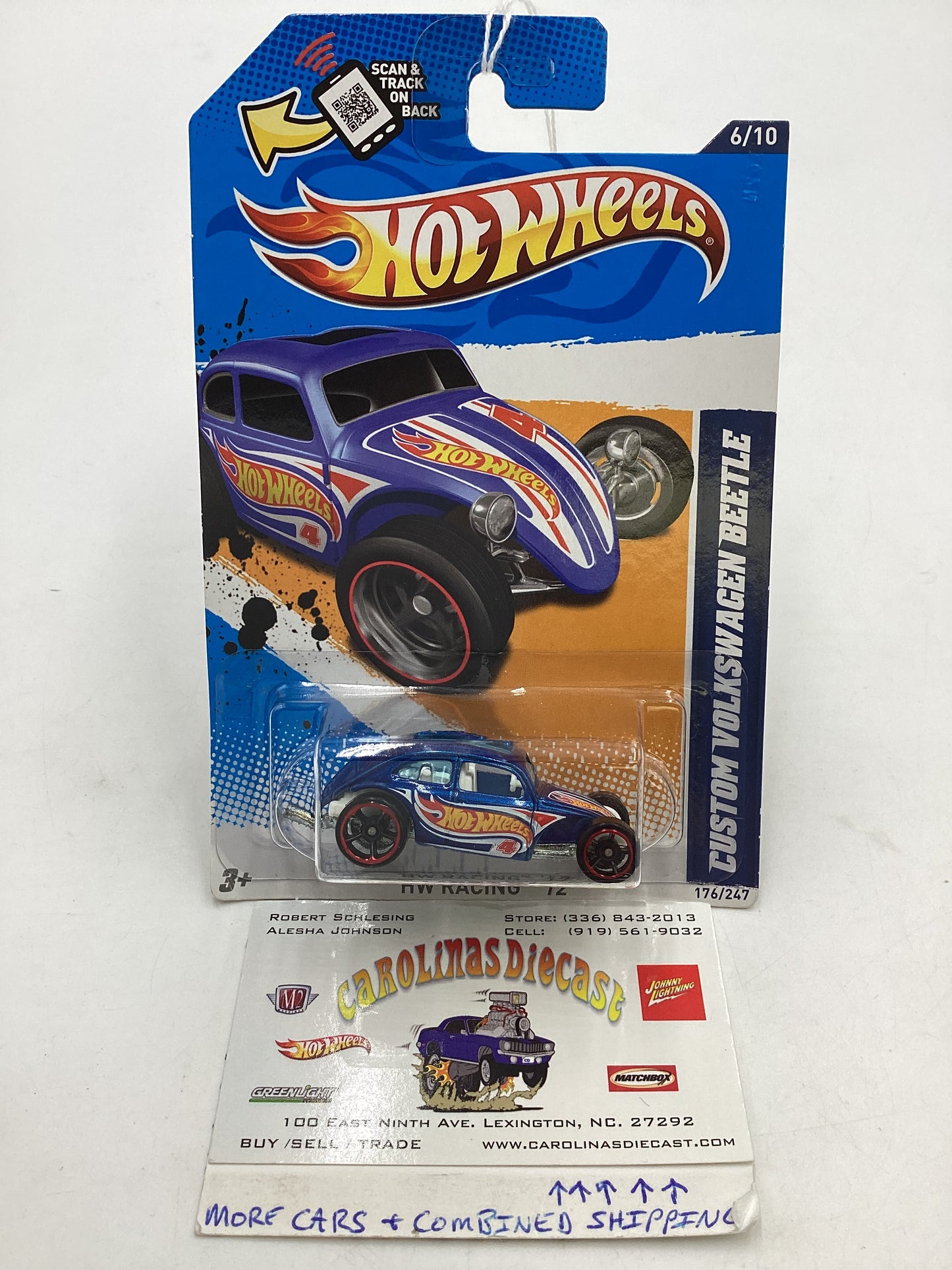 2012 HW Racing #176 Custom Volkswagen Beetle Blue 95E