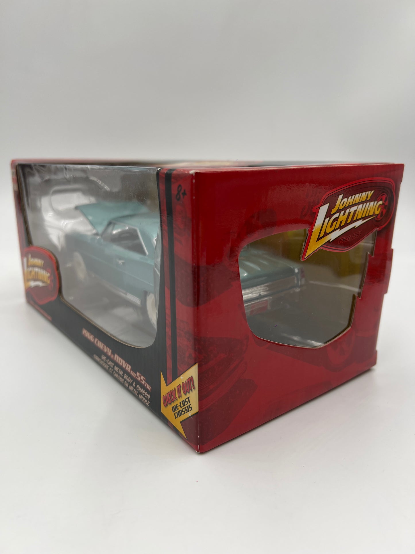 Johnny Lightning 1:24 Scale White Lightning Muscle Cars Chase 1966 Chevy Nova SS Light Blue VHTF