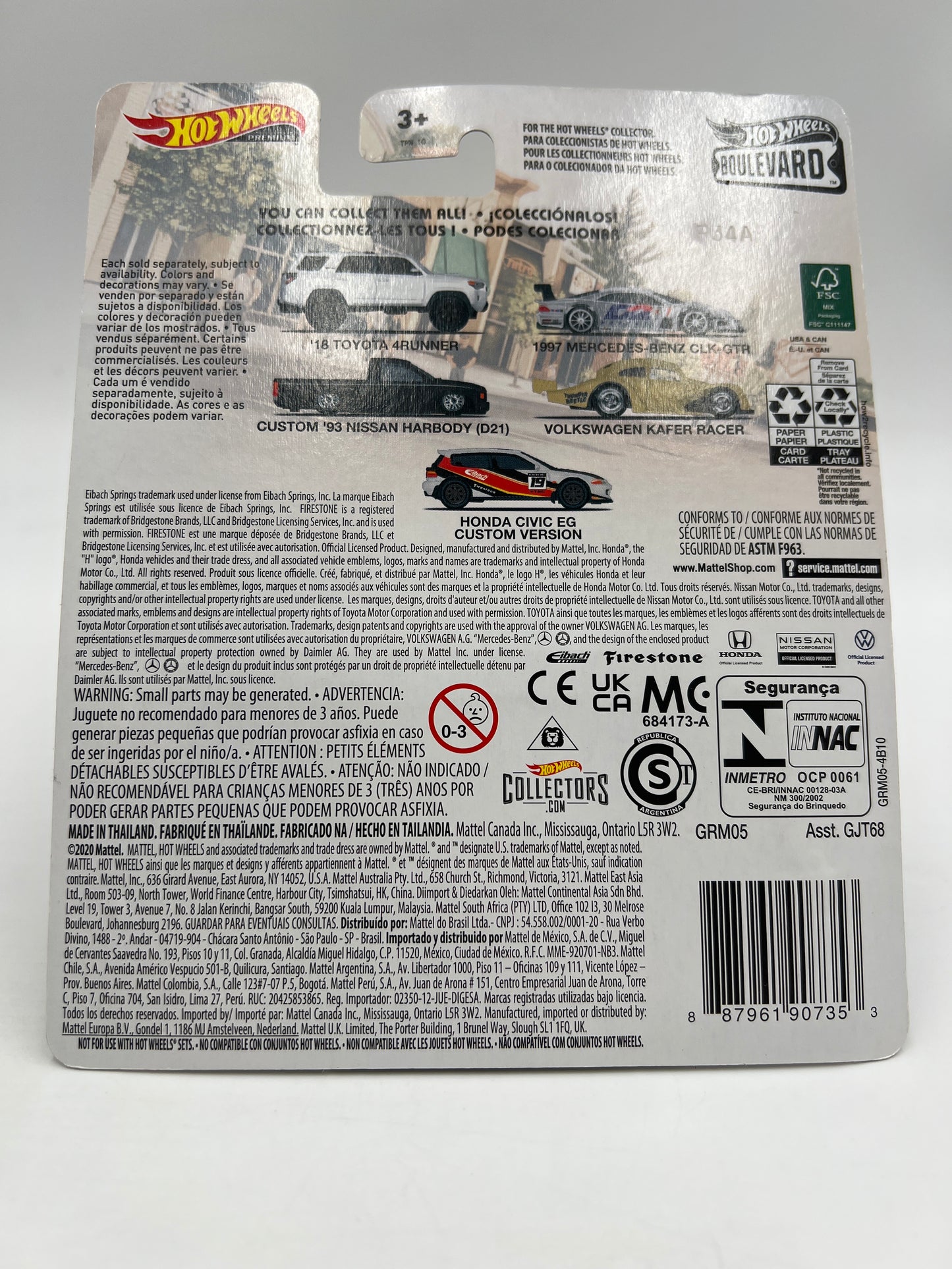 Hot Wheels Premium Boulevard #40 Honda Civic EG Custom Version W/Protector