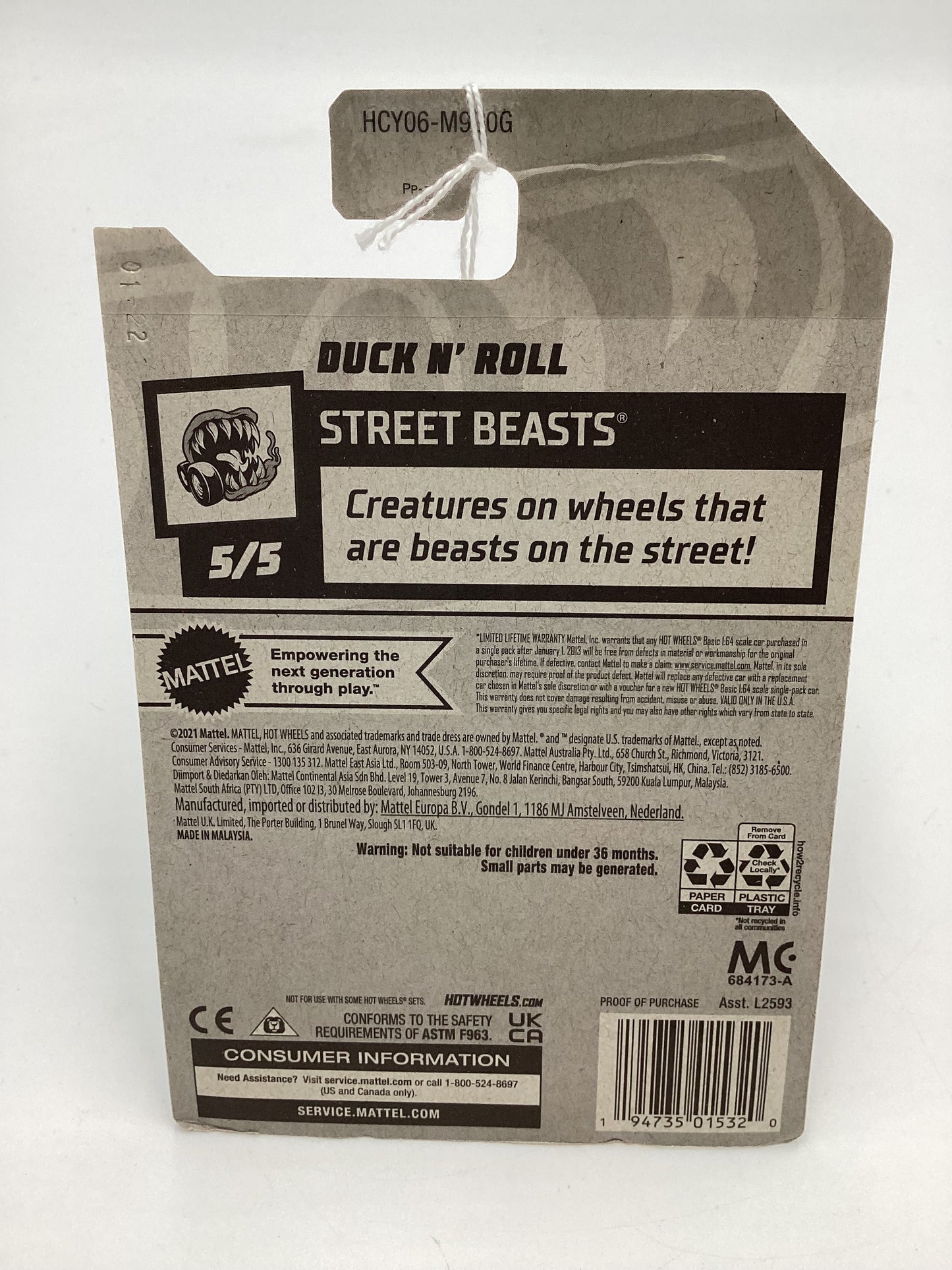 2022 Hot Wheels Treasure Hunt #139 Duck N Roll Gold 274A