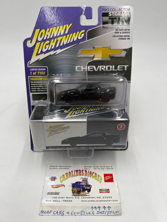 Johnny Lightning 2012 Chevy Corvette Z06 Centennial Edition Black W/Tin 217D