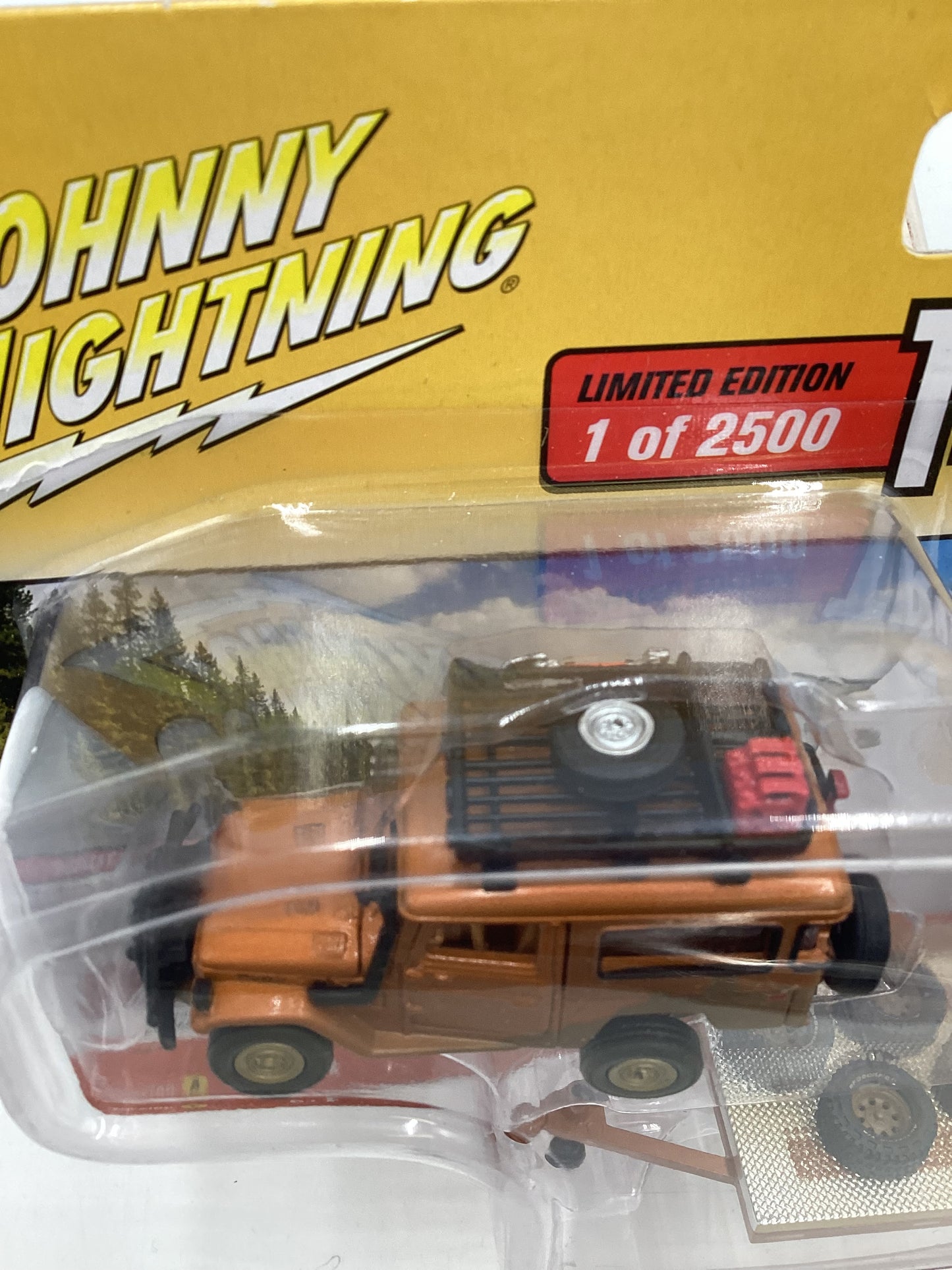Johnny Lightning Truck And Trailer Release 1 1980 Toyota Land Cruiser with open car trailer