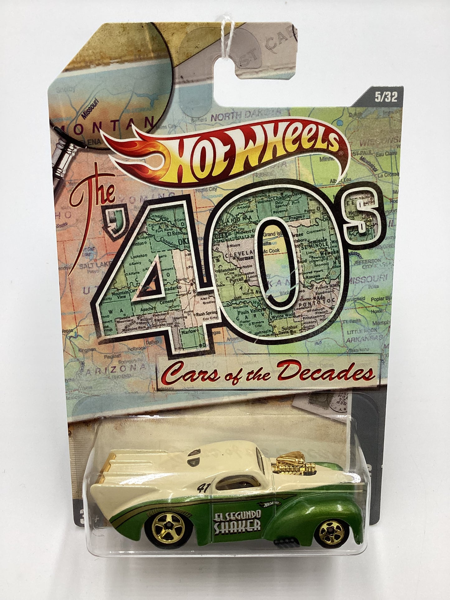 2011 Hot Wheels Cars of the Decades The 40s #5 41 Willys Green/ Beige 157E