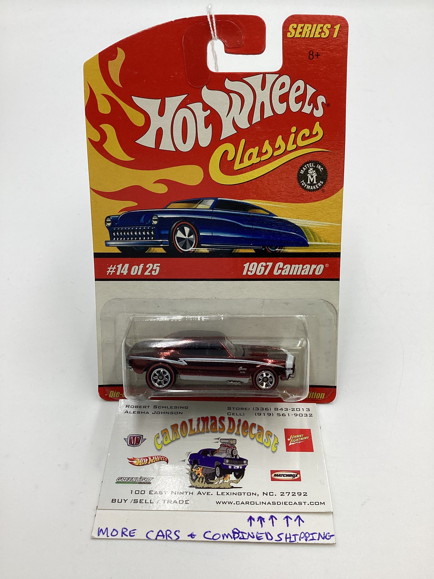 Hot wheels Classics Series 1 #14 1967 Camaro Dark Red SR