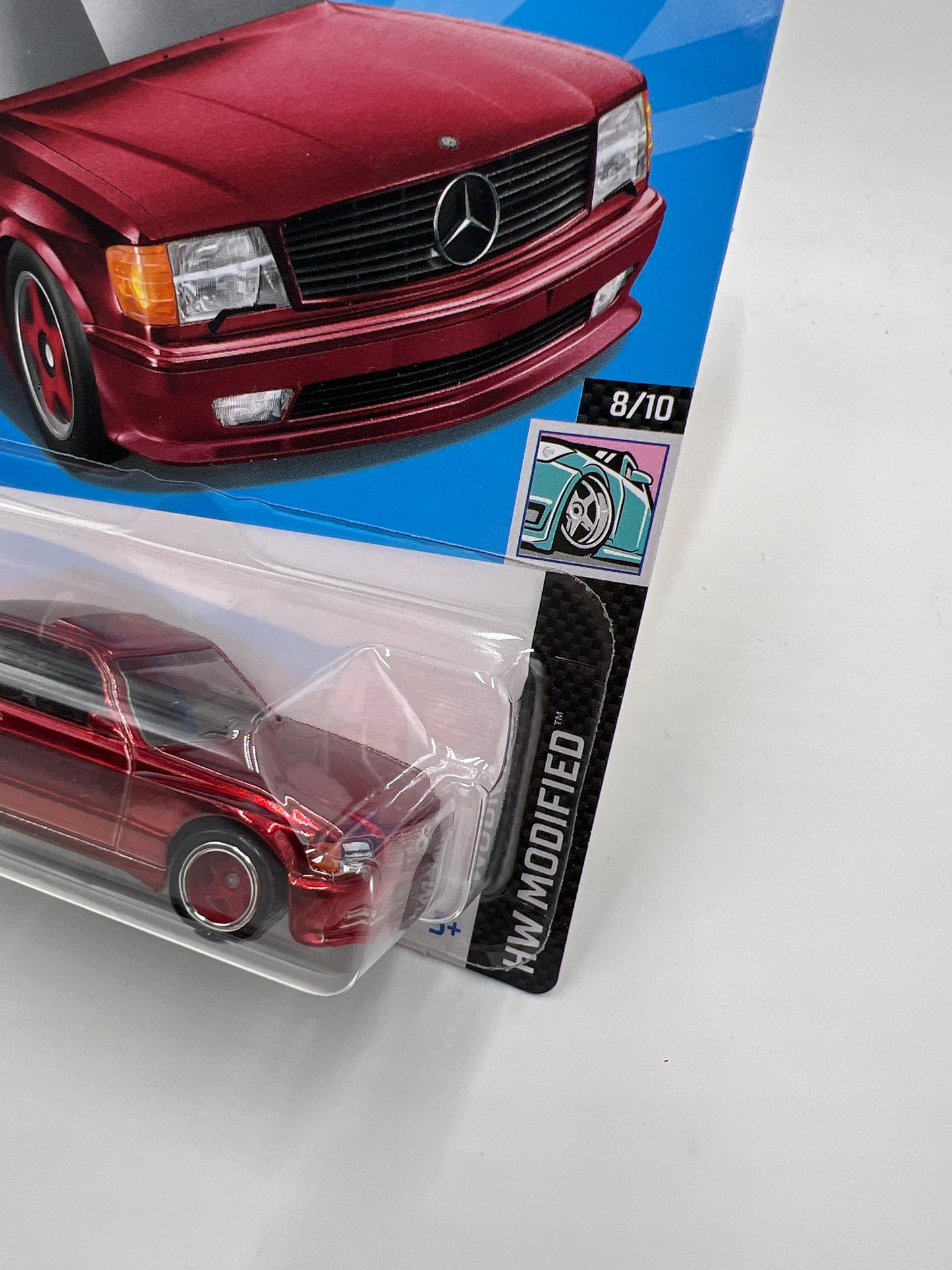 2024 Hot Wheels Super Treasure Hunt #82 89 Mercedes-Benz 560 SEC AMG Red W/Protector