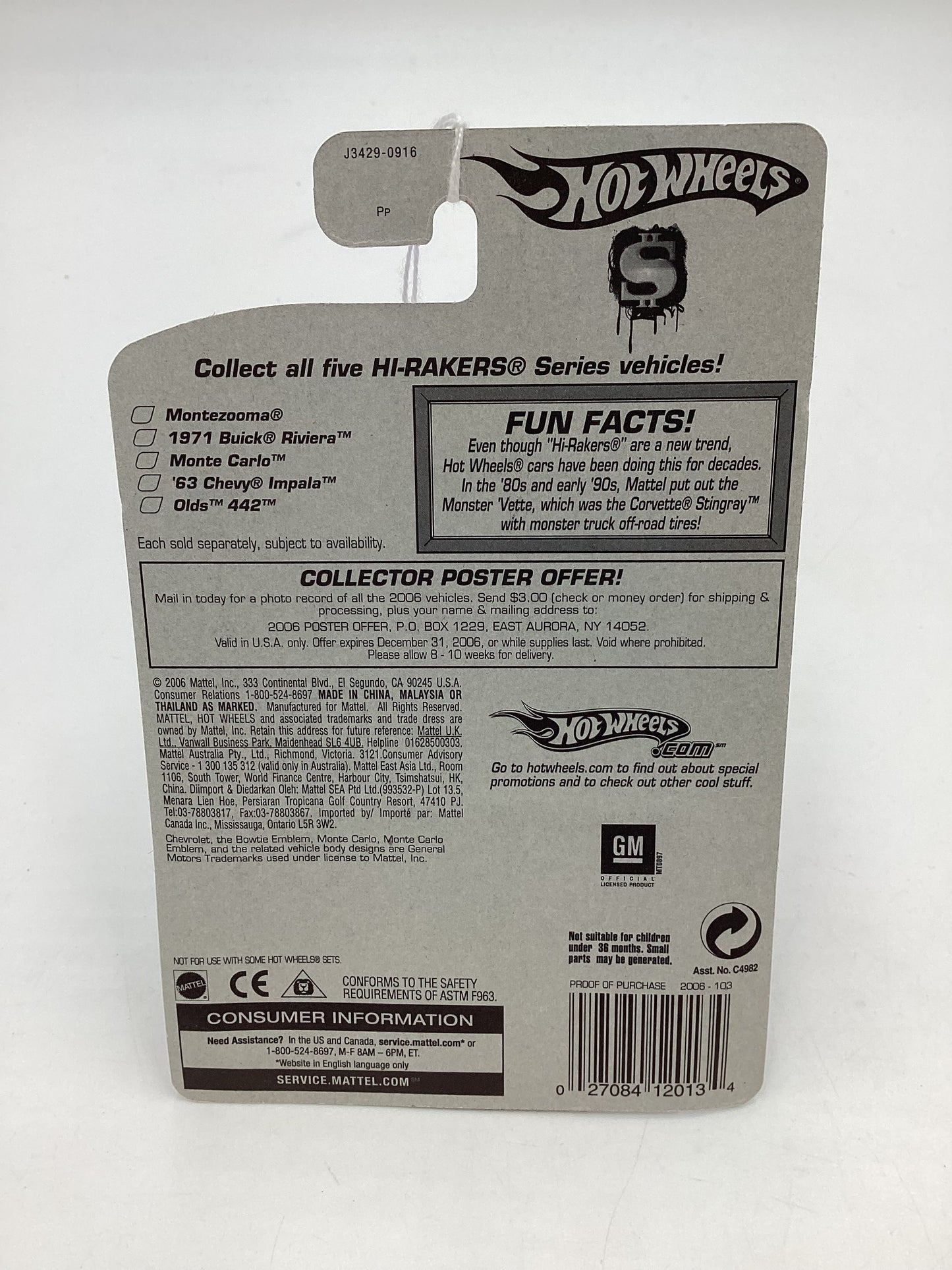 2006 Hot Wheels #103 Hi Rakers Monte Carlo Silver 18E