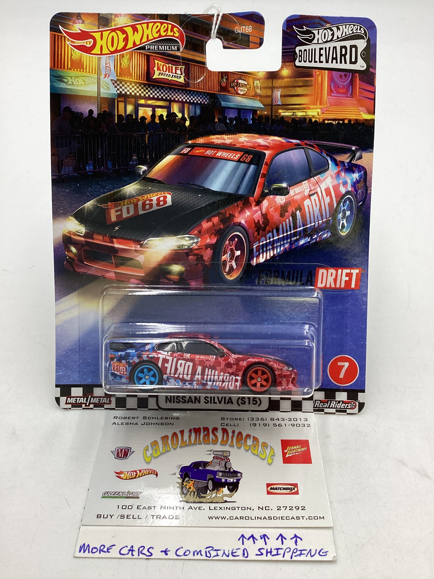 Hot Wheels Boulevard #7 Nissan Silvia (S15) Formula Drift w/protector