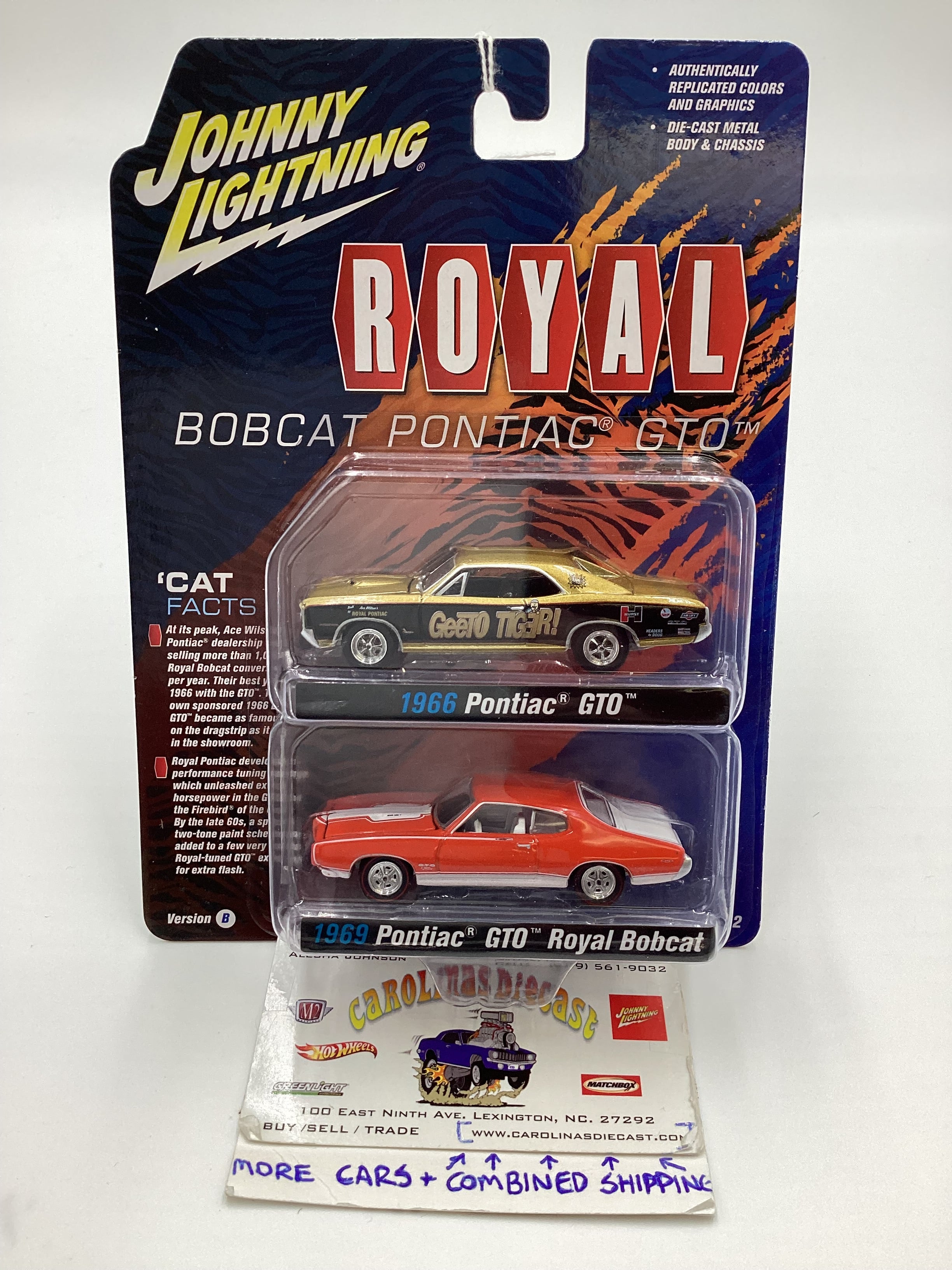 Johnny Lightning Royal Bobcat Pontiac GTO Release 2 Version B 1966