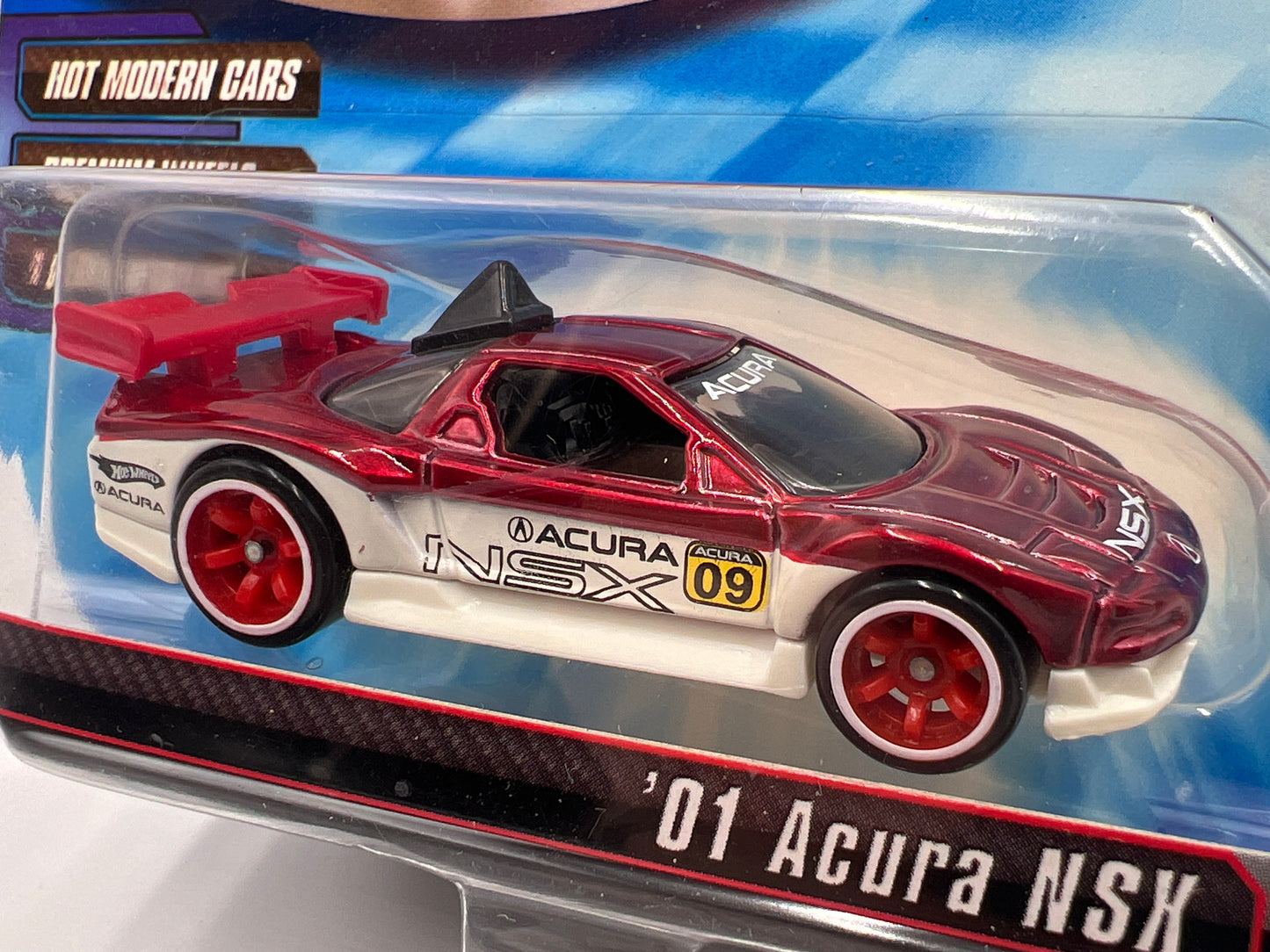 Hot Wheels Premium Speed Machines 01 Acura NSX Red/White Card Not Perfect