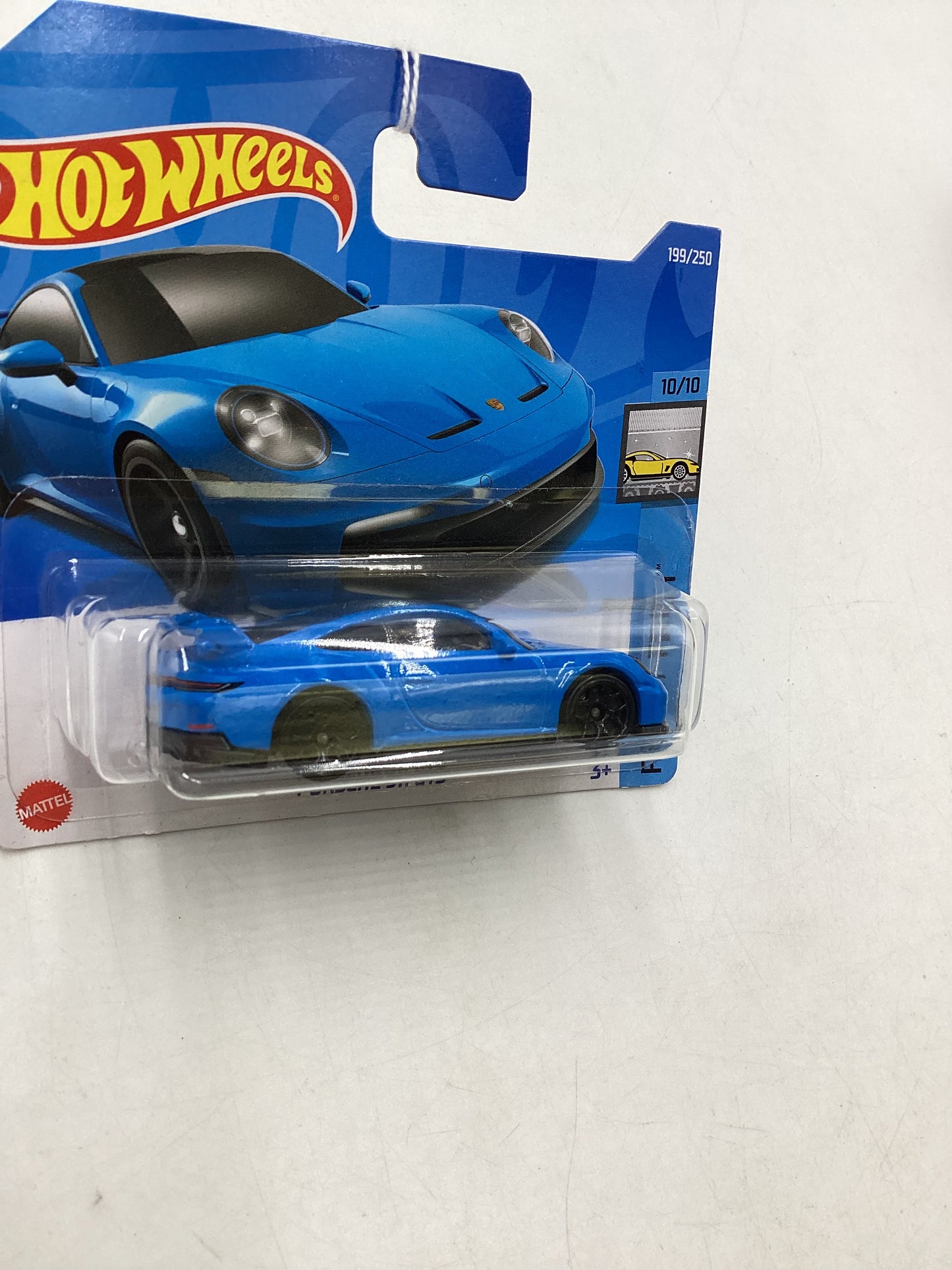 2022 Hot Wheels #199 Porsche 911 GT3 Blue Short Card 98A