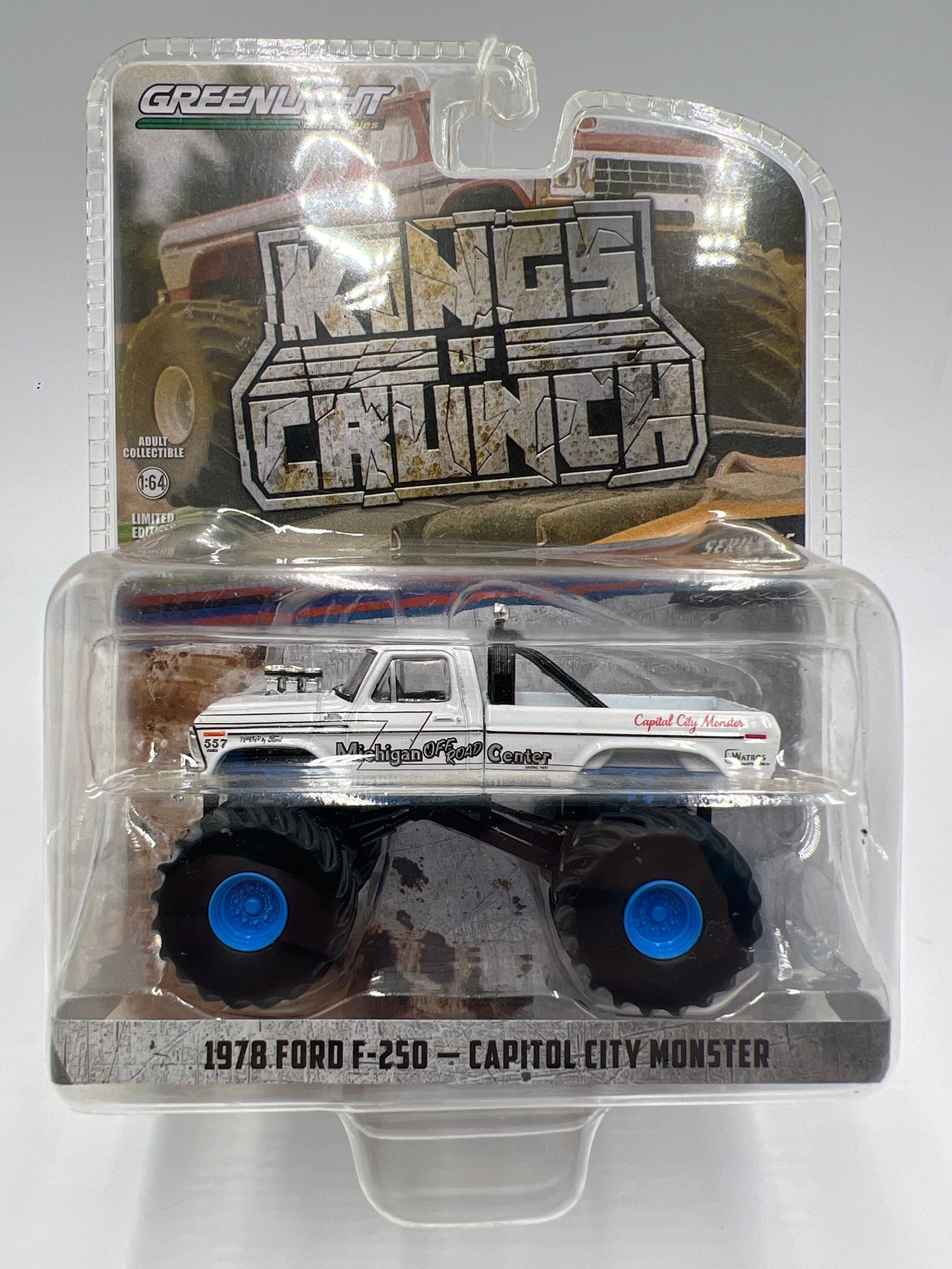 Greenlight Kings of Crunch Series 15 Walmart CHASE 1978 Ford F-250 Capitol City Monster White