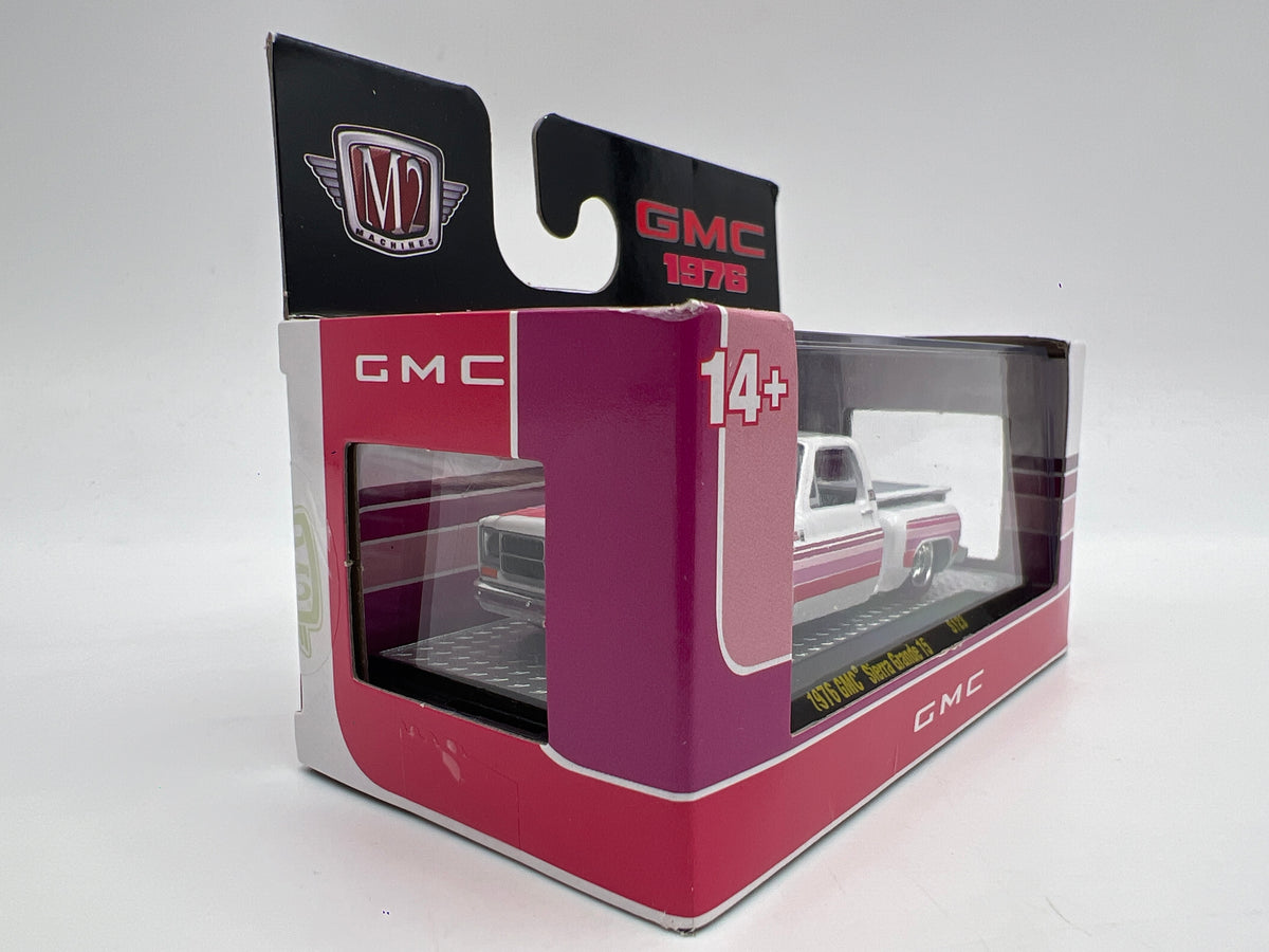 M2 Machines S123 OReillys Exclusive 1976 GMC Sierra Grande 15 White/Pink