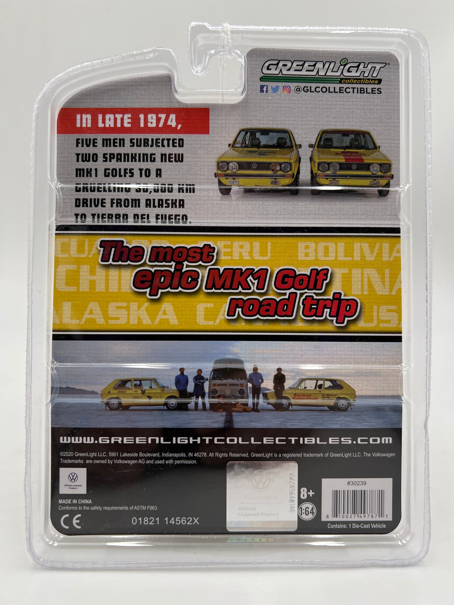 Greenlight Hobby Exclusive CHASE 1974 Volkswagen Golf MK1 Yellow