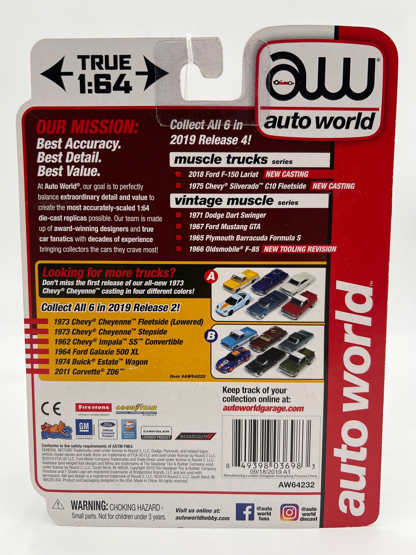 Auto World Muscle Trucks Release 4 Version A 2018 Ford F-150 Lariat Blue 183C