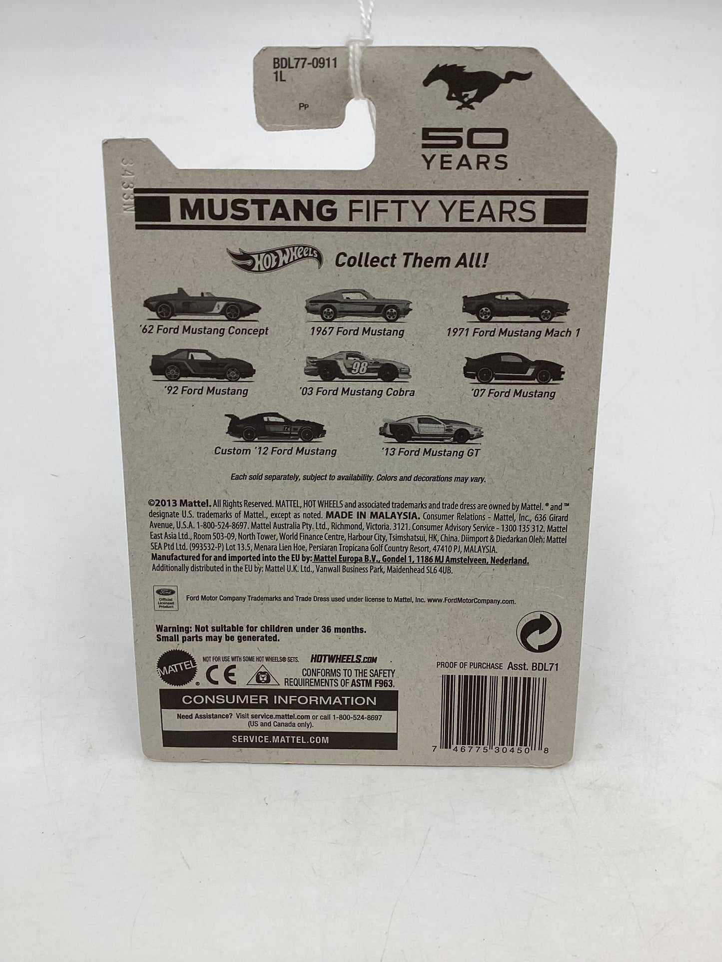 Hot Wheels 50 Years Mustang 4/8 92 Ford Mustang 155H