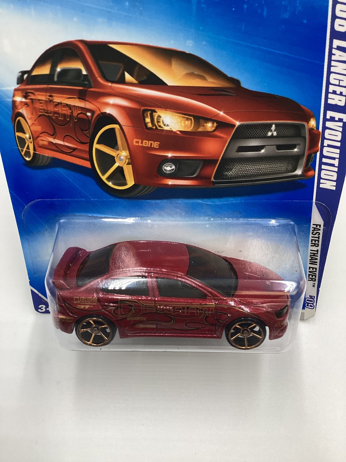 2009 Hot wheels #127 2008 Lancer Evolution FTE Red Rear Tampo Drop SR