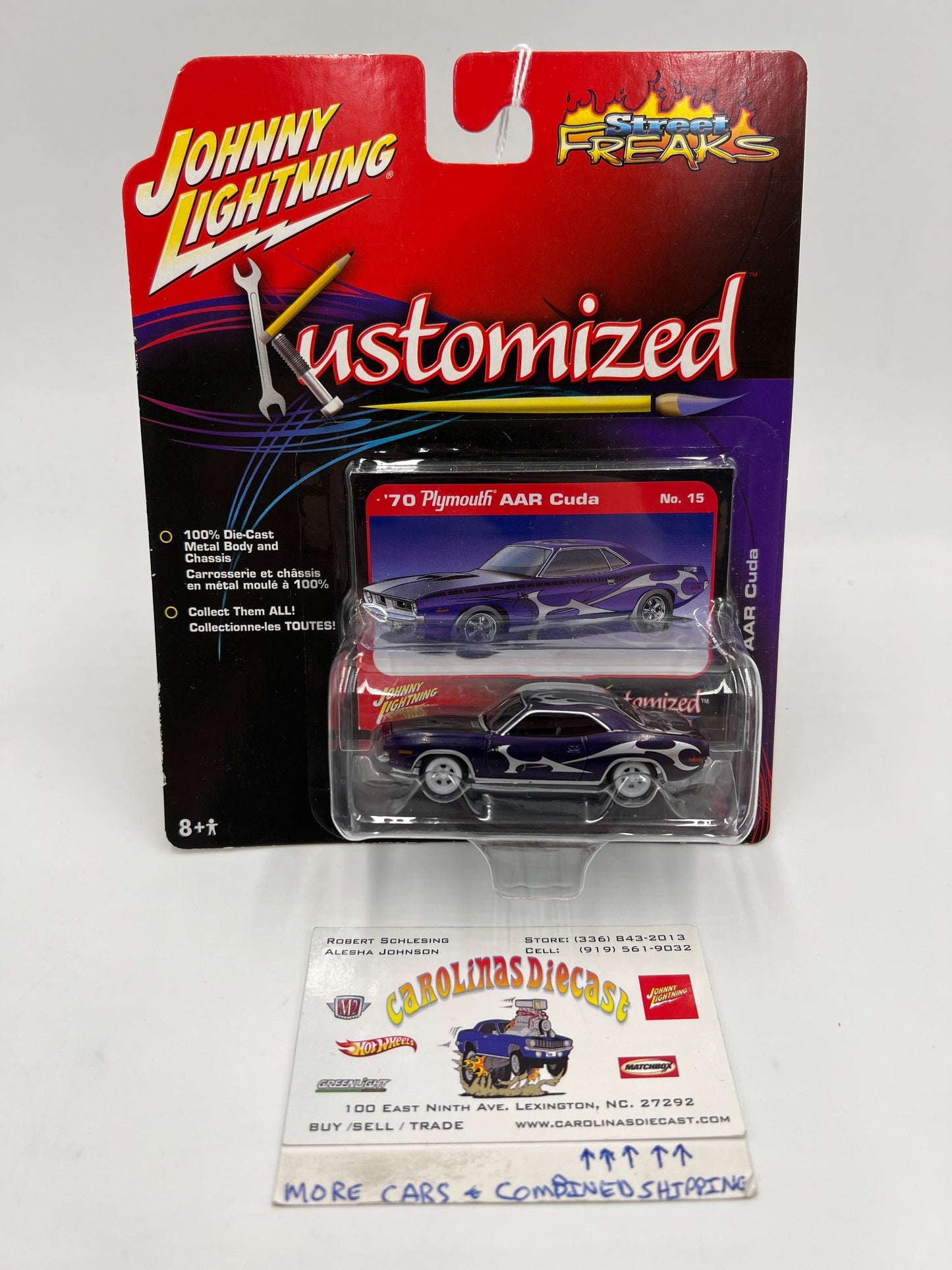 Johnny Lightning White Lightning Chase Street Freaks Kustomized #15 70 Plymouth AAR Cuda Purple