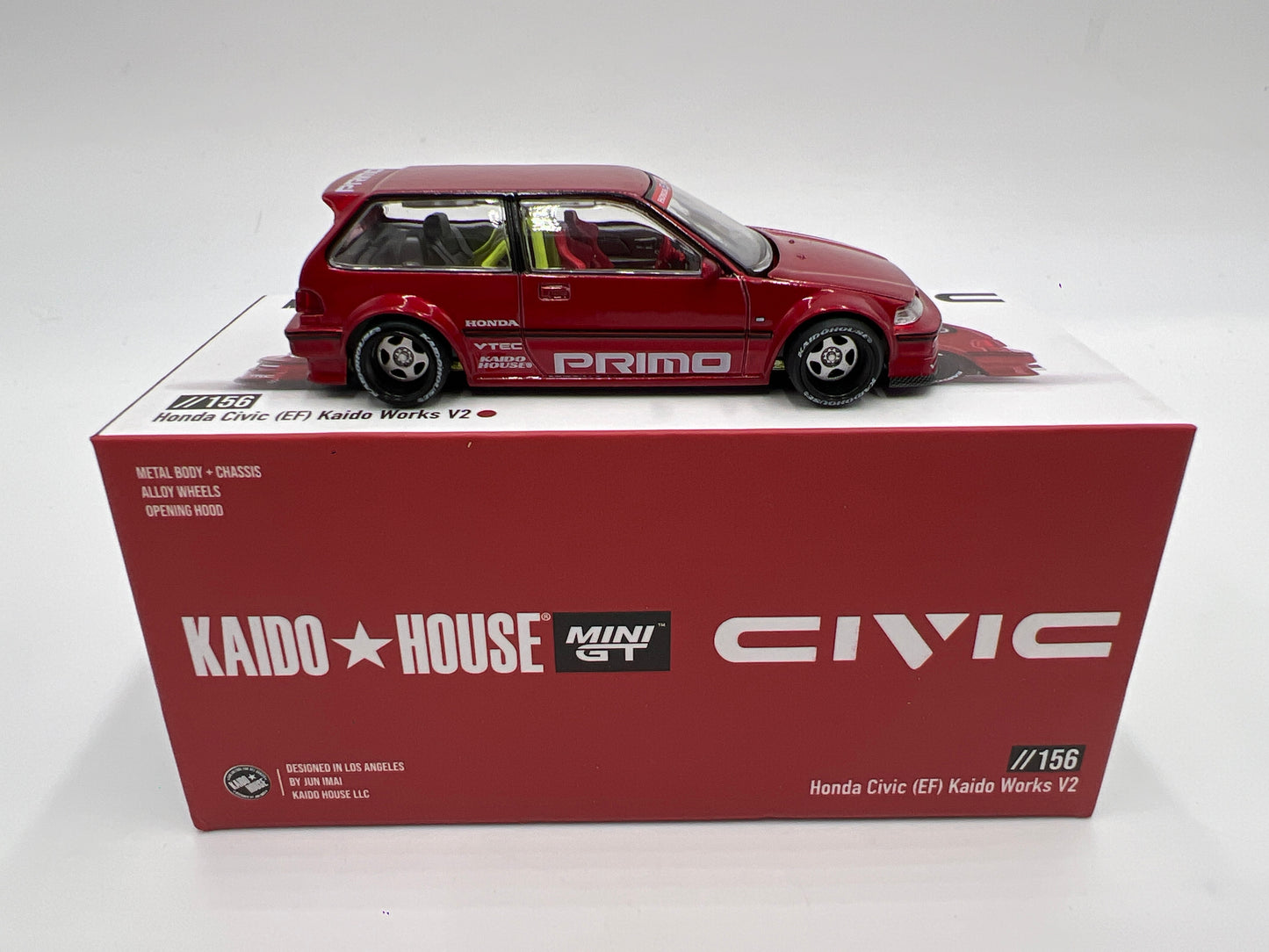 Mini GT x Kaido House #156 Honda Civic EF Kaido Works V2 Primo Red