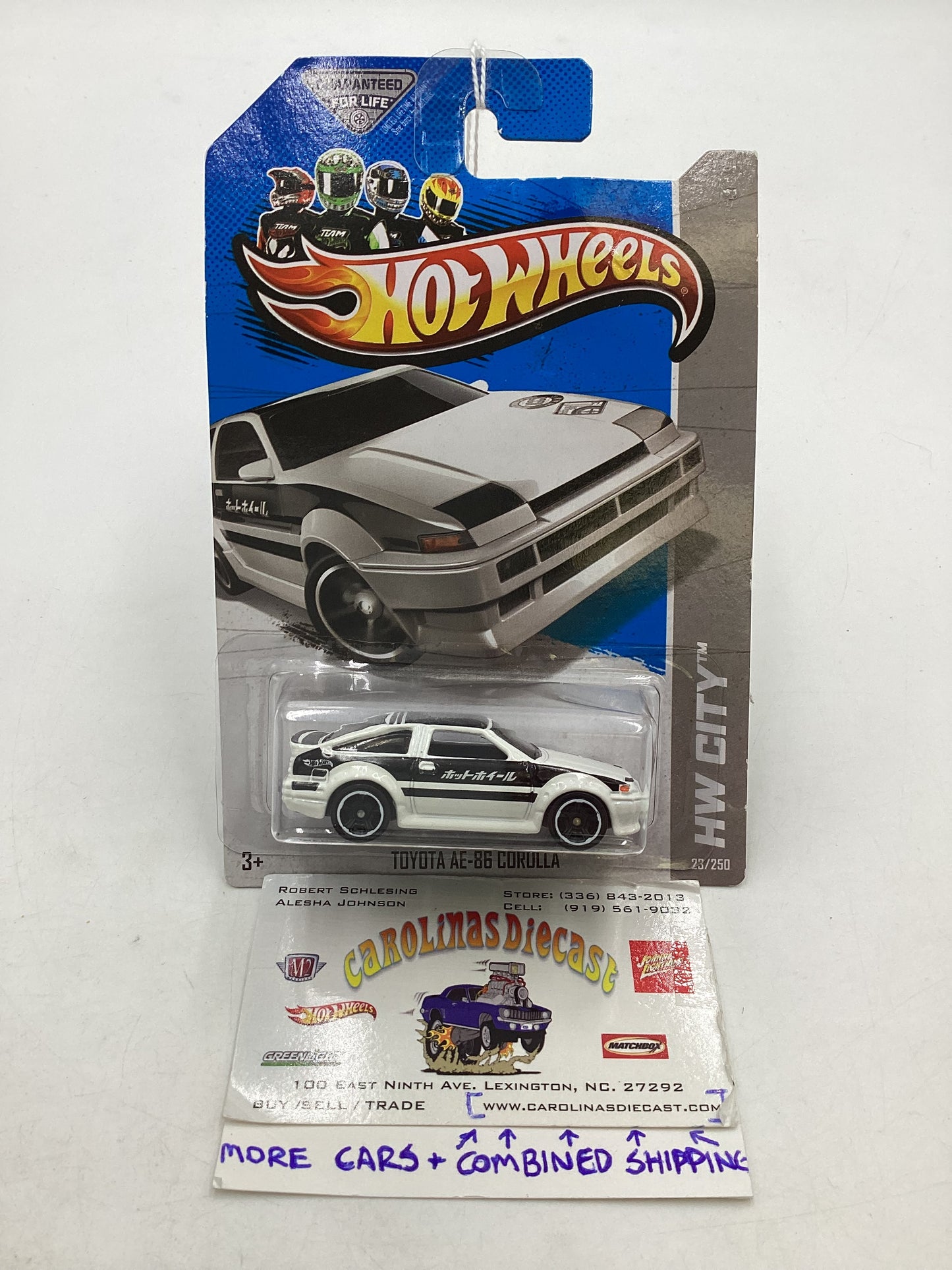 2013 Hot wheels #23 Toyota AE 86 Corolla White 95B